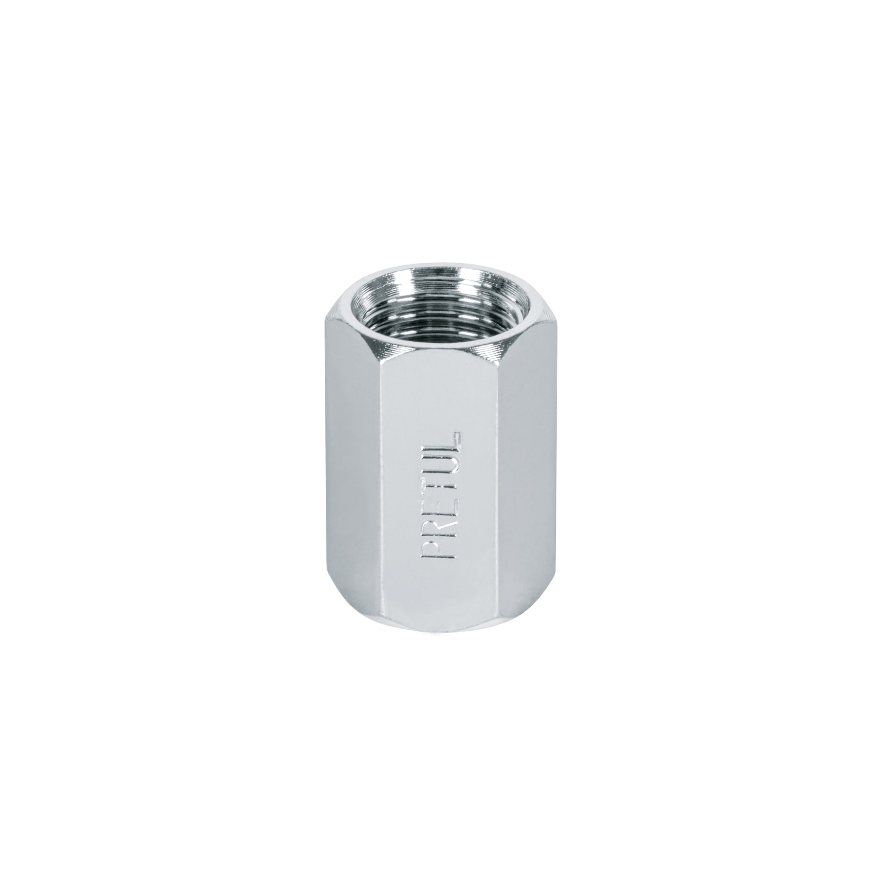 Cople de acero, hembra-hembra, cuerda 1/4" NPT, PRETUL
