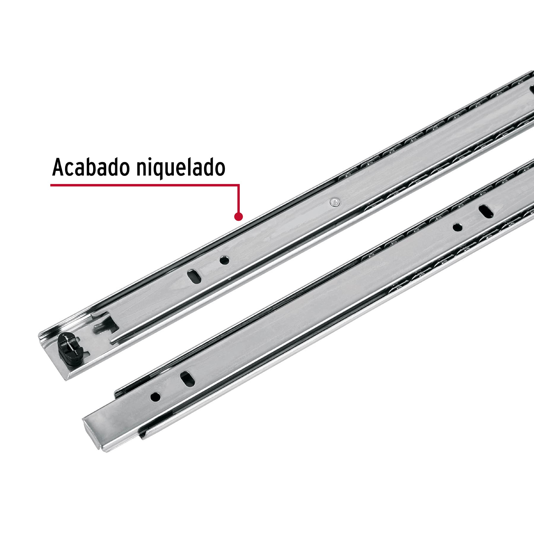 Bolsa con 2 correderas extensión 45 cm p/cajón, ancho 2.5 cm