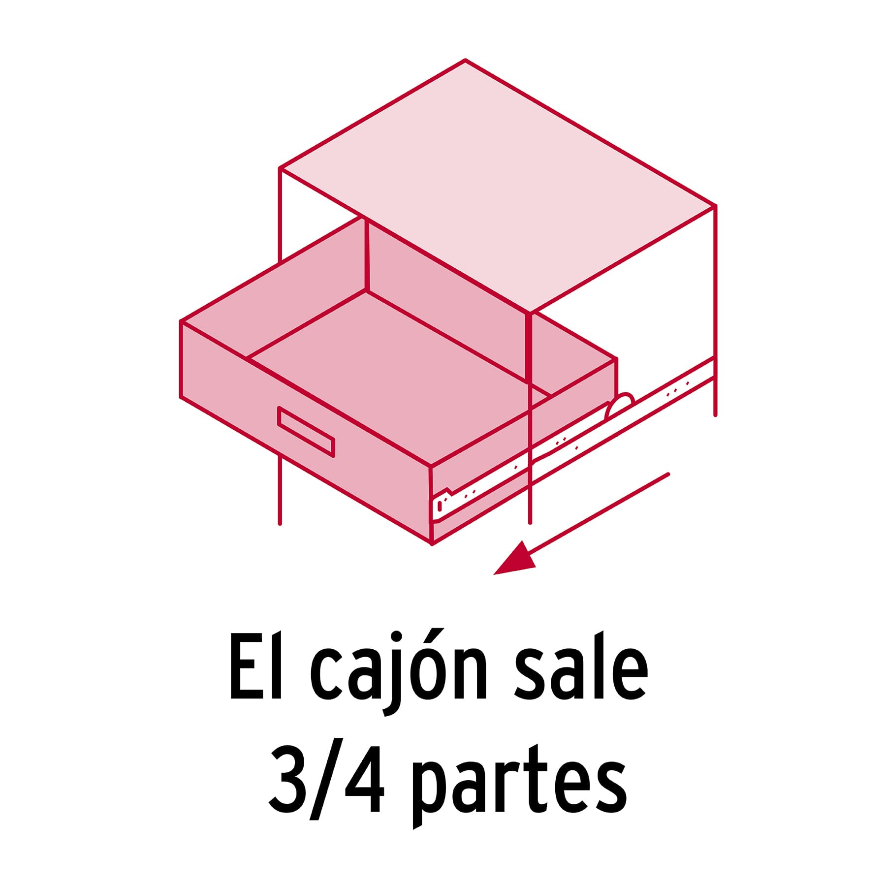 Bolsa con 2 correderas extensión 45 cm p/cajón, ancho 2.5 cm