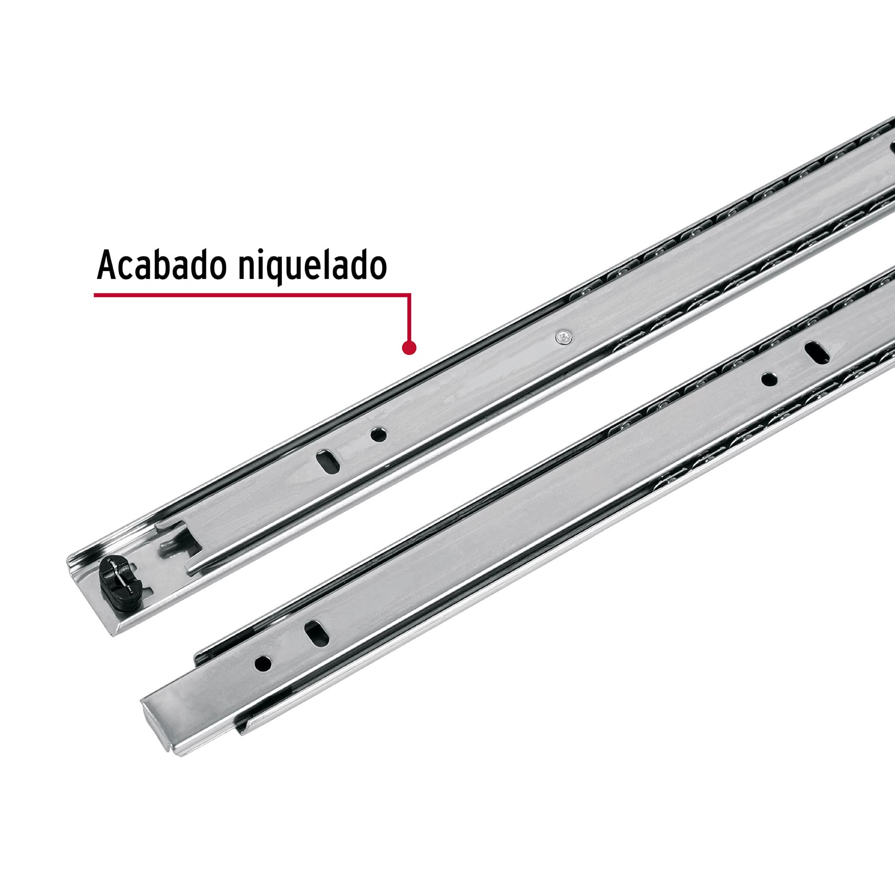 Bolsa con 2 correderas extensión 55 cm p/cajón, ancho 2.5 cm