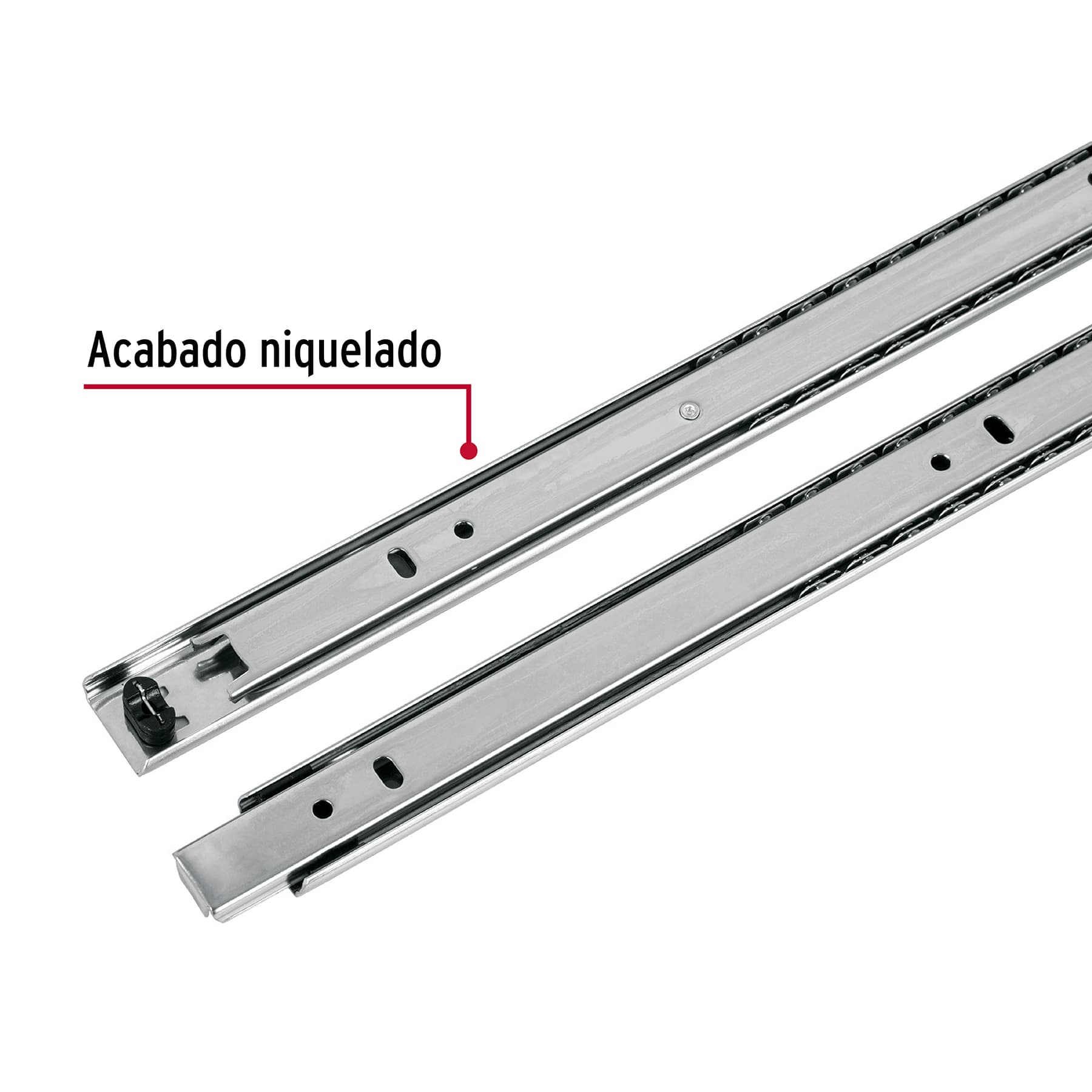 Bolsa con 2 correderas extensión 60 cm p/cajón, ancho 2.5 cm