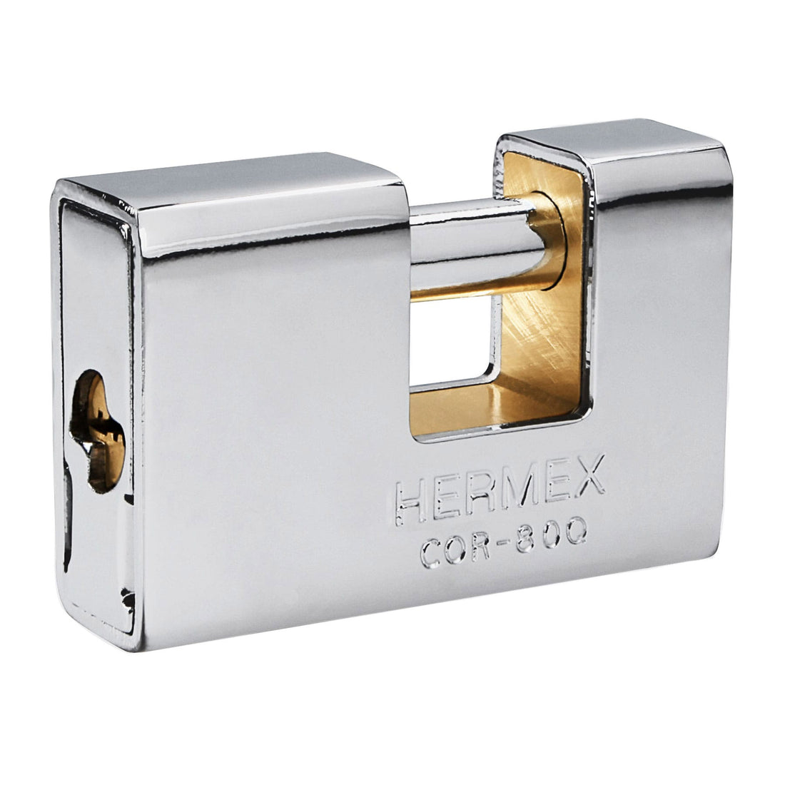 Candado antipalanca, 80mm, blindado, llave puntos, HERMEX