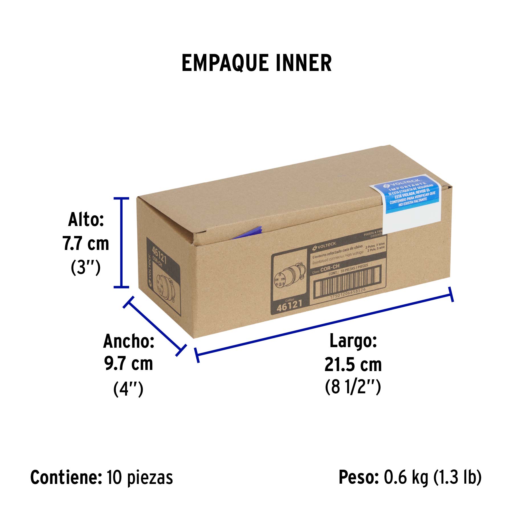 Contacto industrial reforzado aterrizado cara de chino - Empaque