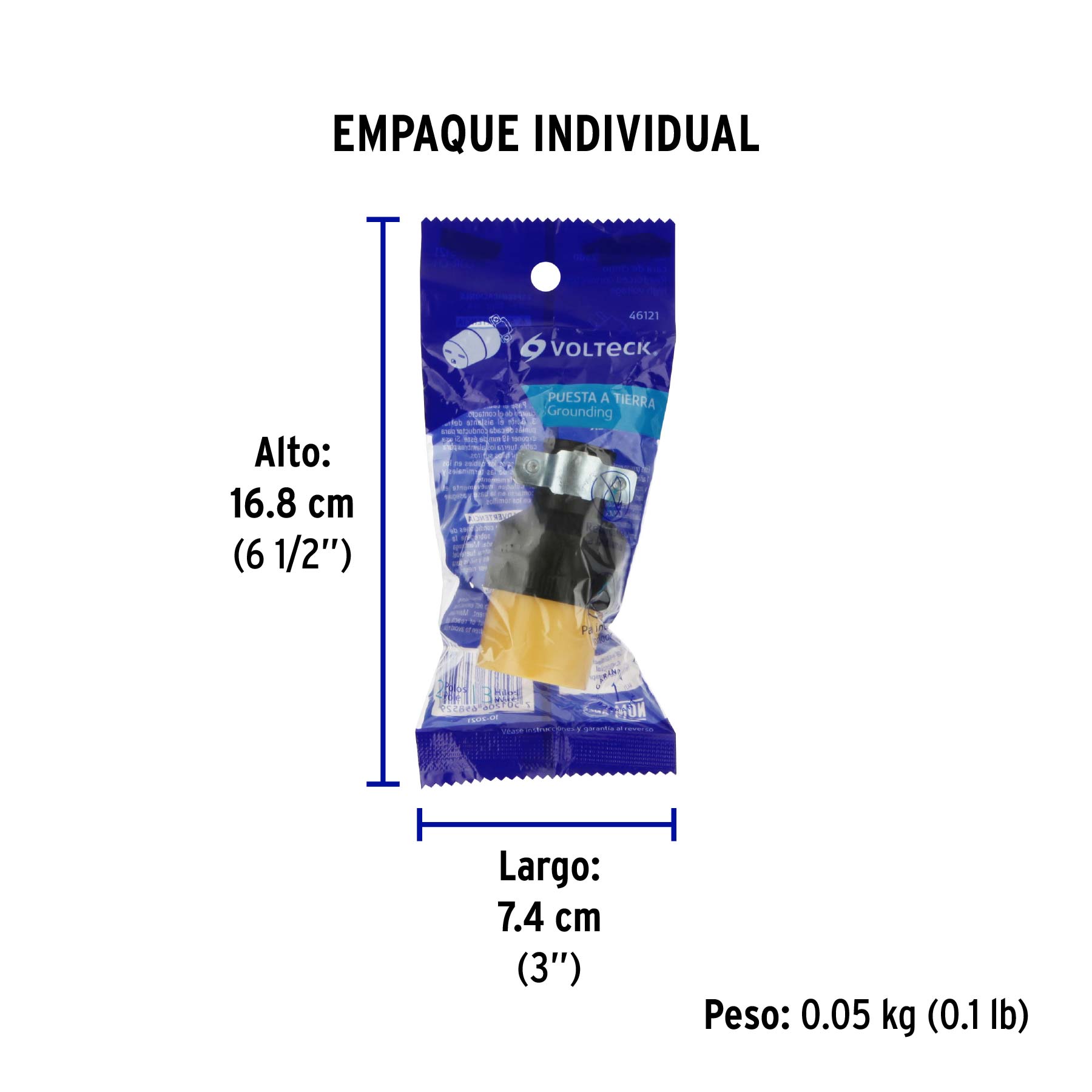 Contacto industrial reforzado aterrizado cara de chino - Empaque