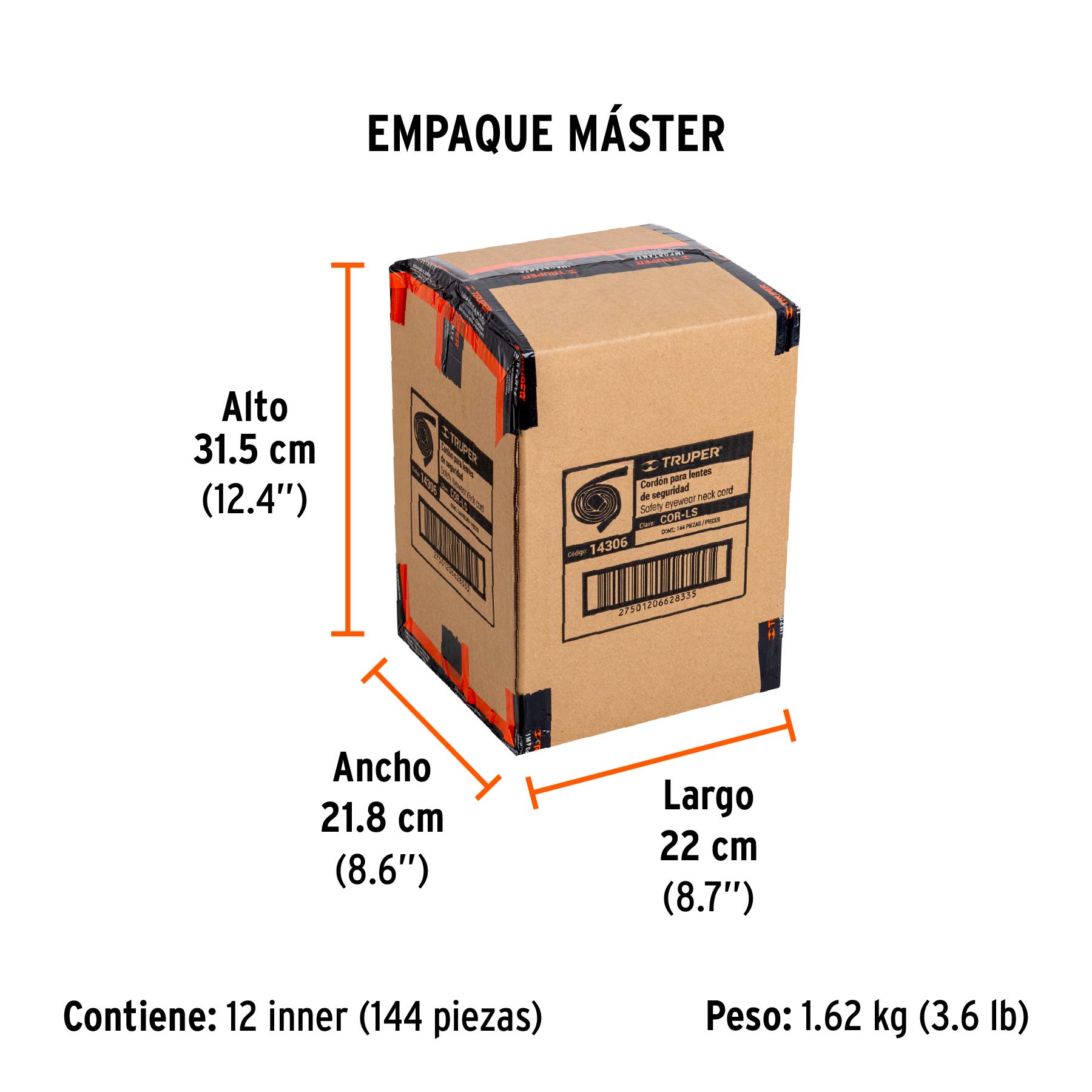Cordón para lentes de seguridad, ajustable, TRUPER - Empaque