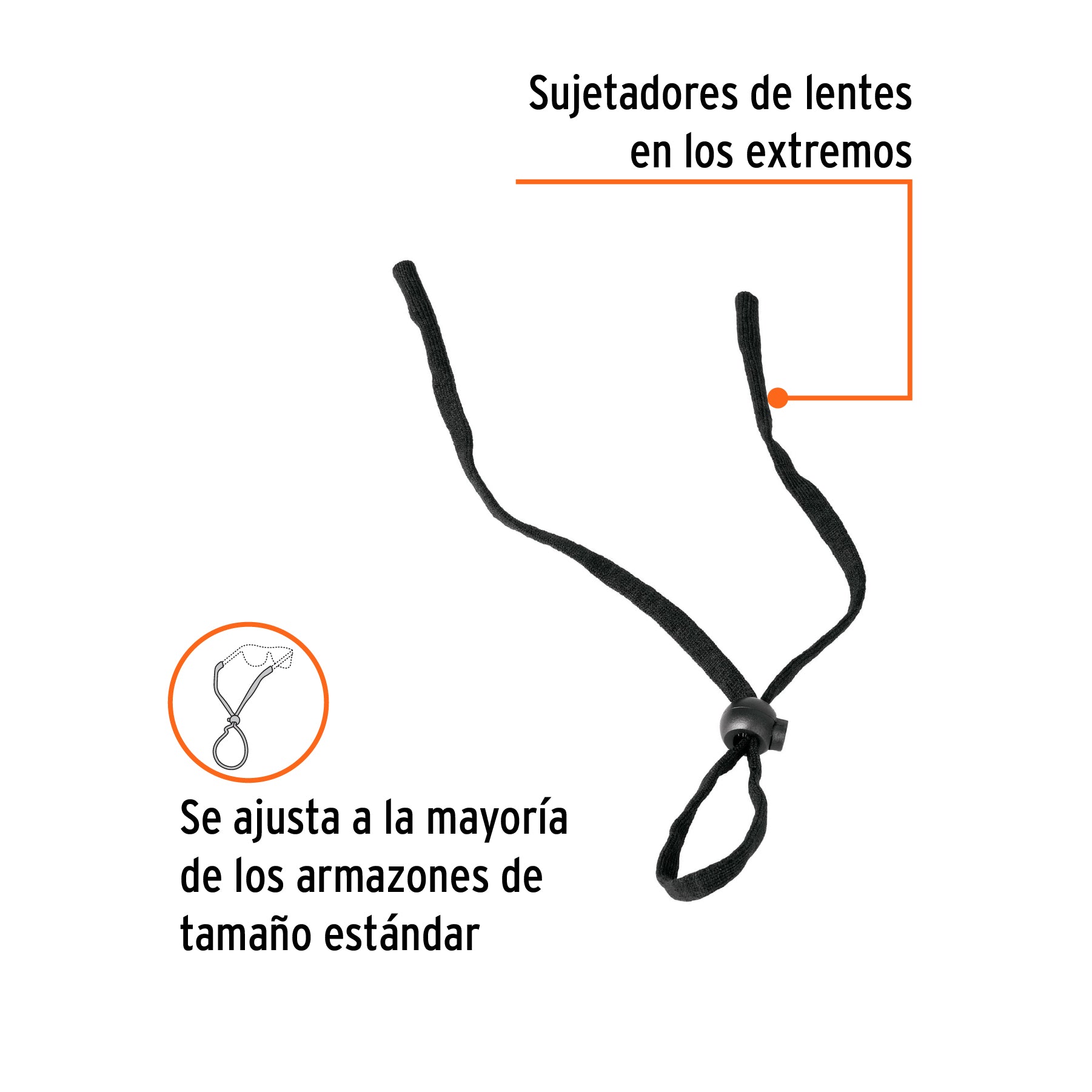 Cordón para lentes de seguridad, ajustable, TRUPER