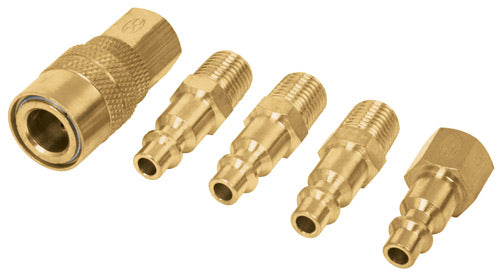 Juego de 4 conectores y 1 cople,compresor de aire, 3/8 NPT