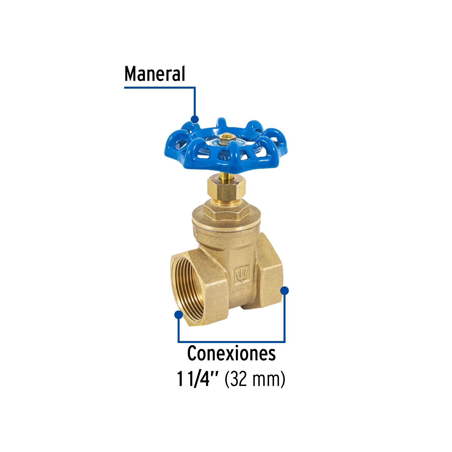 Válvula de compuerta de latón roscable de 1 1/4", FOSET