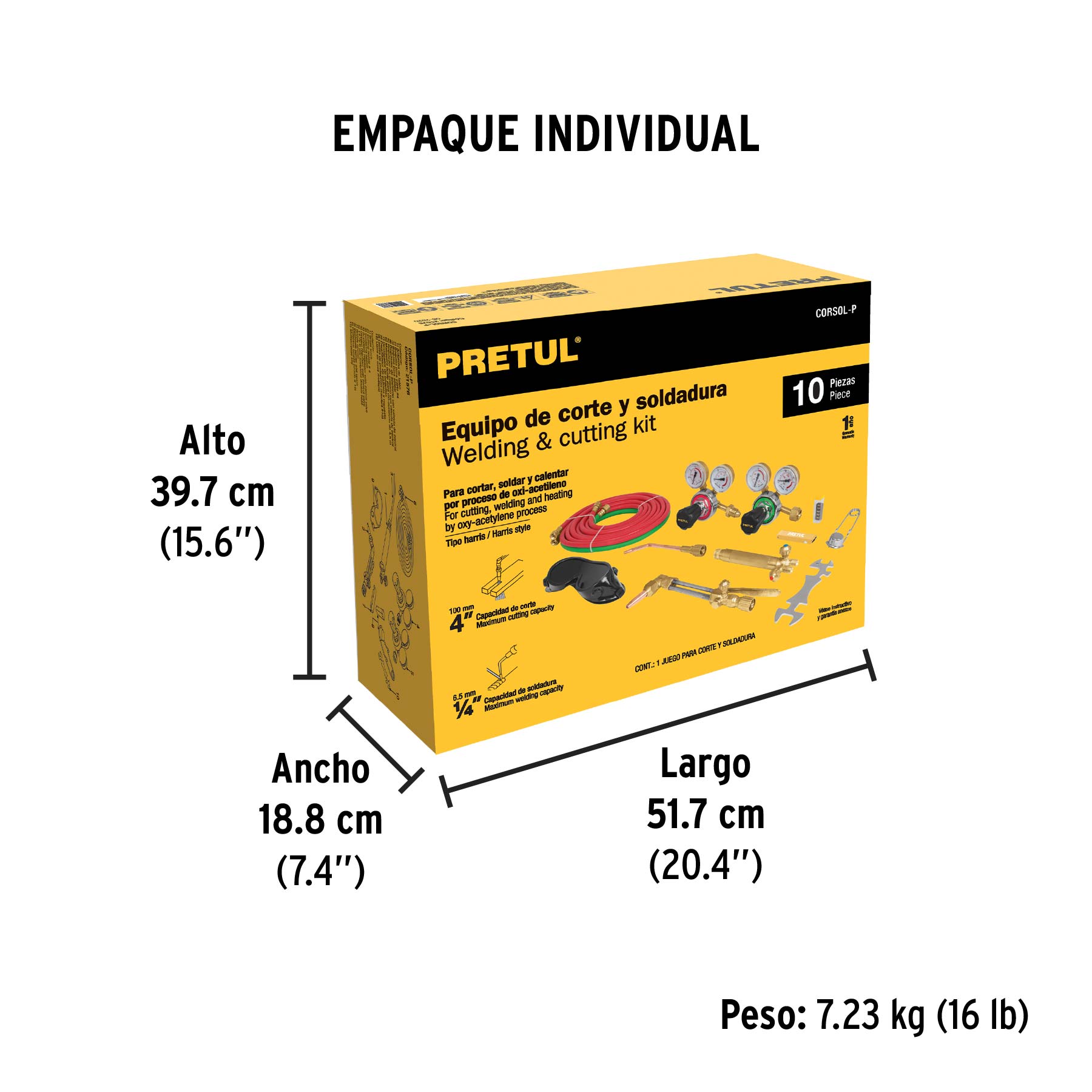 Equipo de oxicorte y soldadura, PRETUL - Empaque