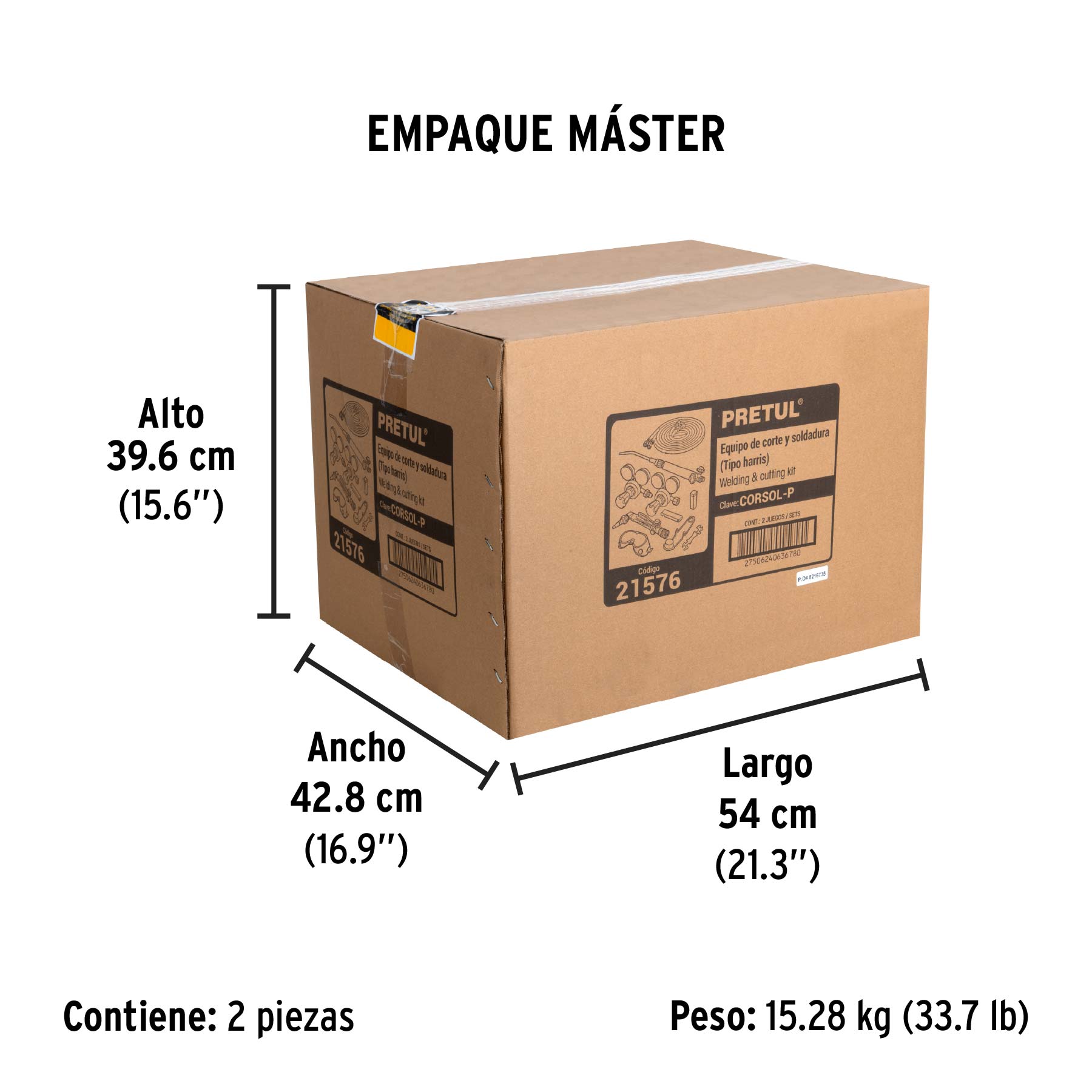 Equipo de oxicorte y soldadura, PRETUL - Empaque