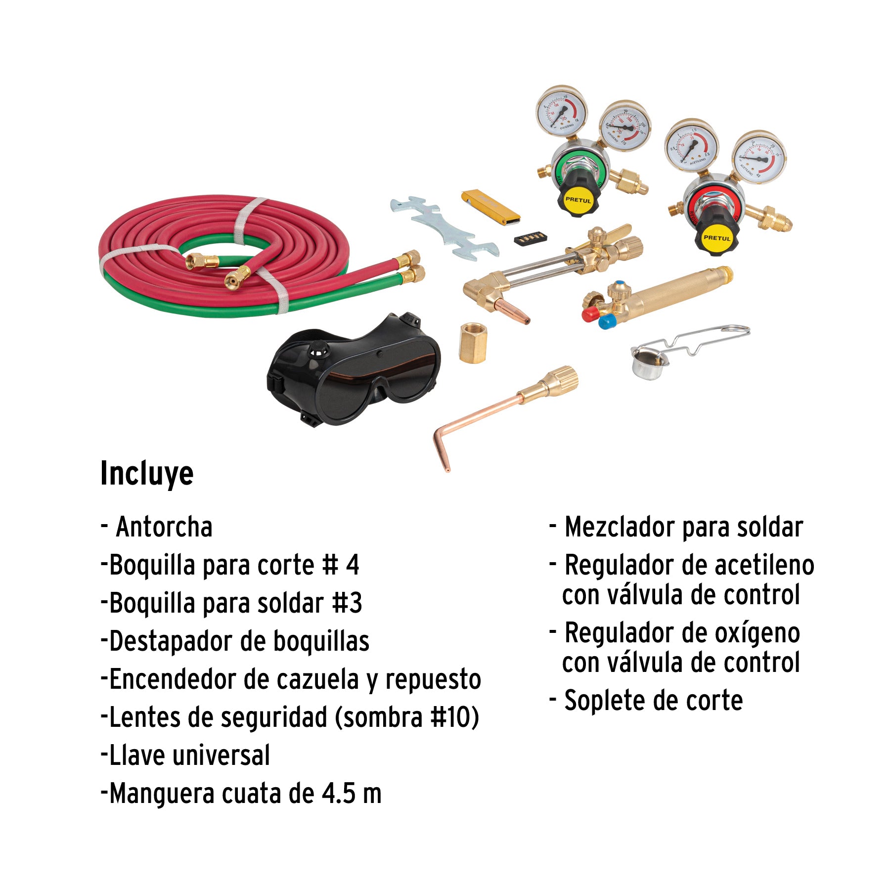 Equipo de oxicorte y soldadura, PRETUL
