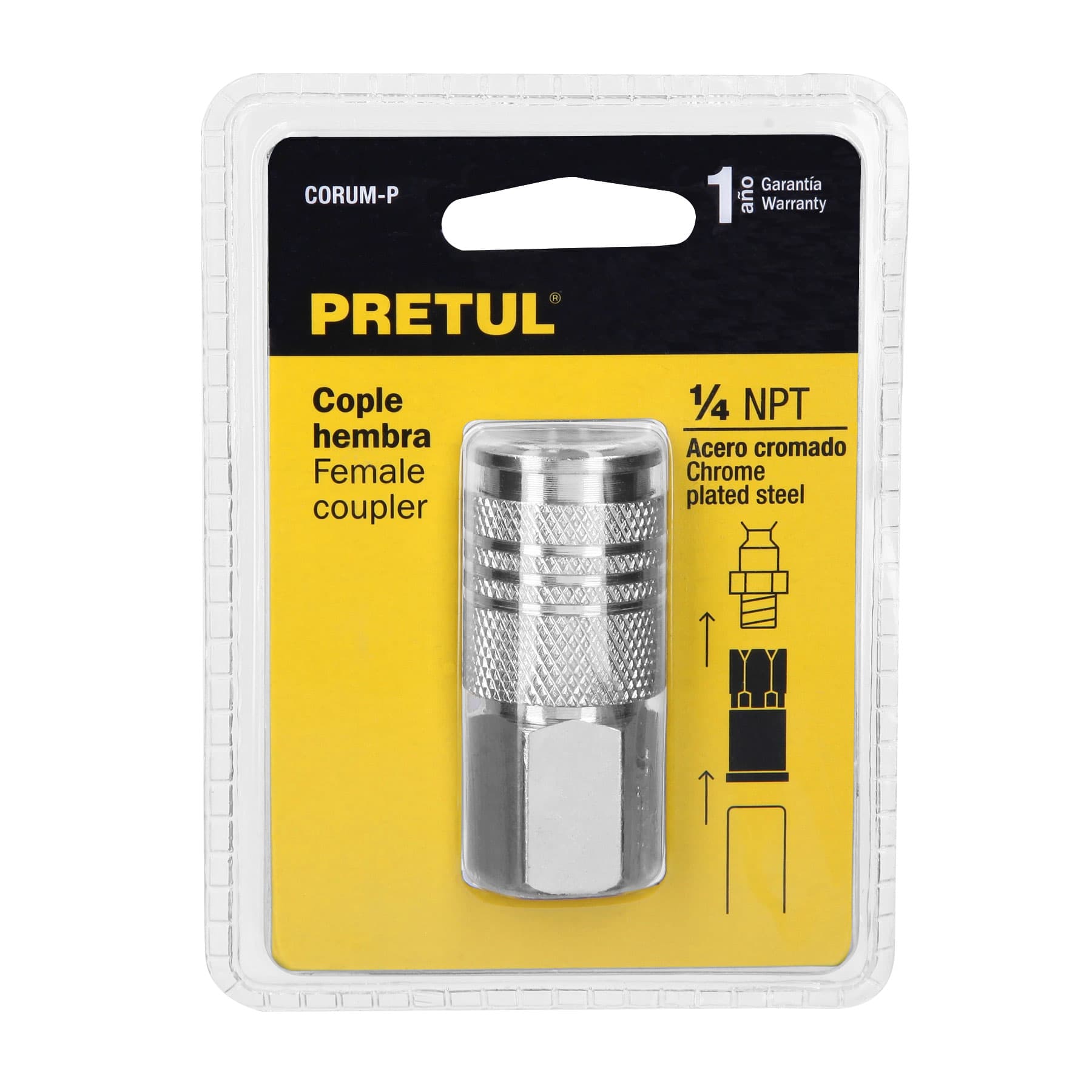 Cople rápido, cuerda 1/4 NPT, PRETUL