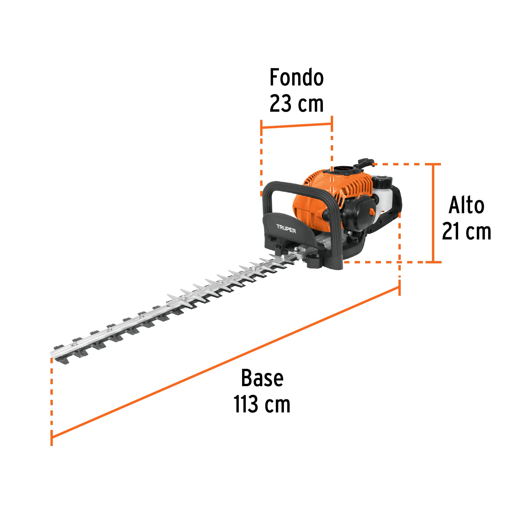 Cortasetos con motor a gasolina 26 cc, profesional, TRUPER