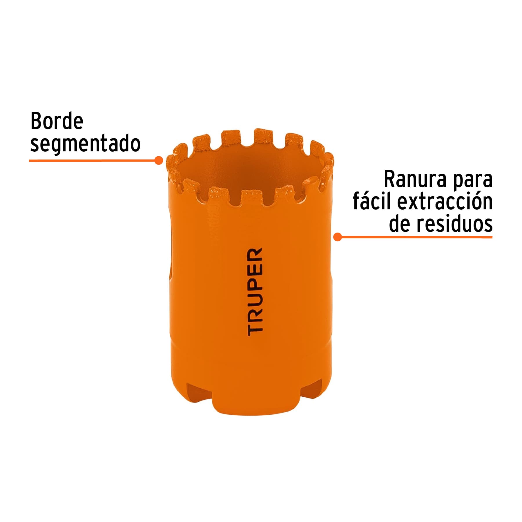 Brocasierra diamante 1-3/8" borde segmentado, TRUPER