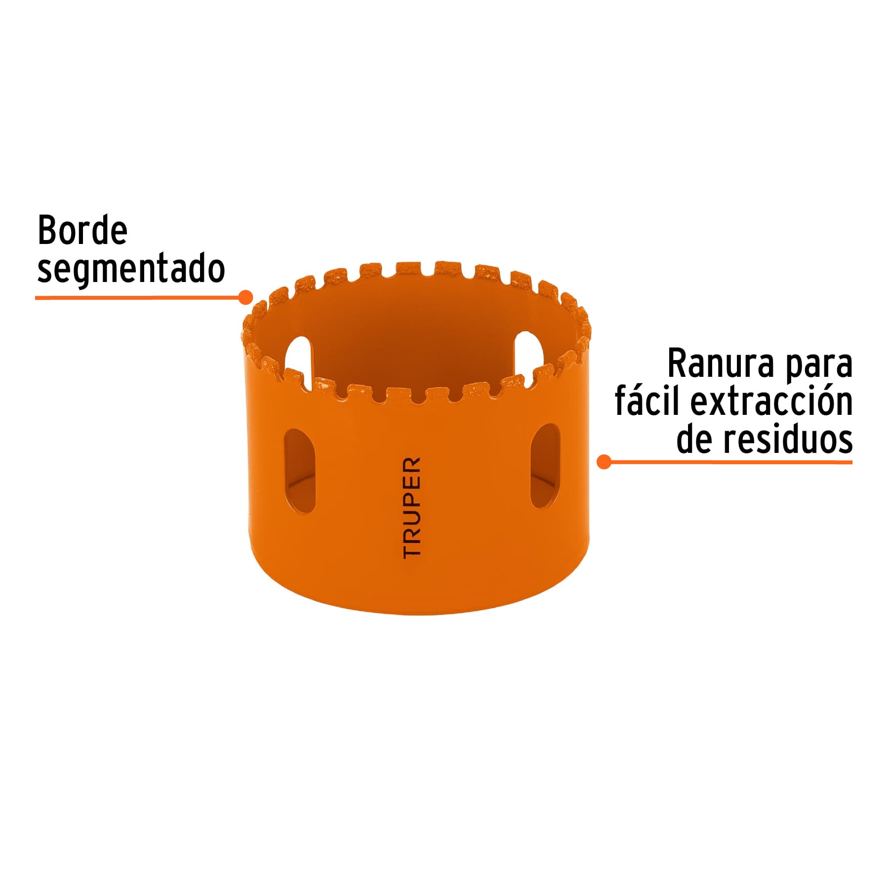 Brocasierra diamante 2-1/2" borde segmentado, TRUPER