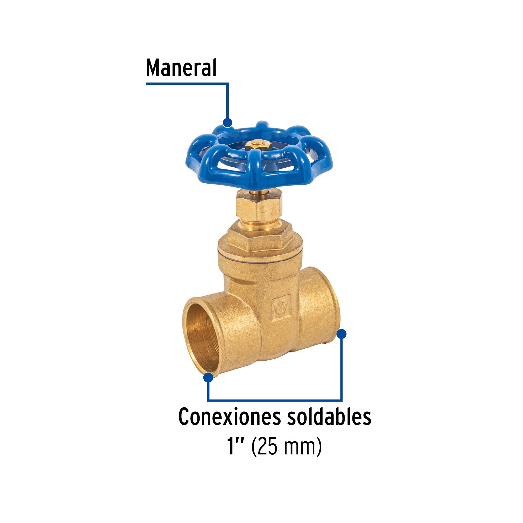 Válvula de compuerta de latón soldable de 1", FOSET