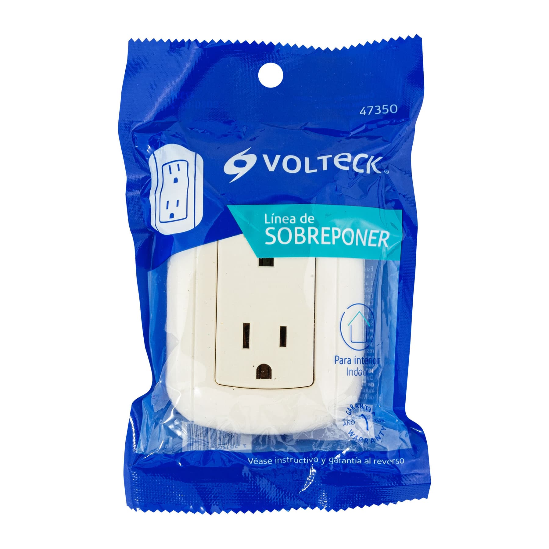 Contacto de sobreponer dúplex 2 polos+ tierra, ABS, VOLTECK