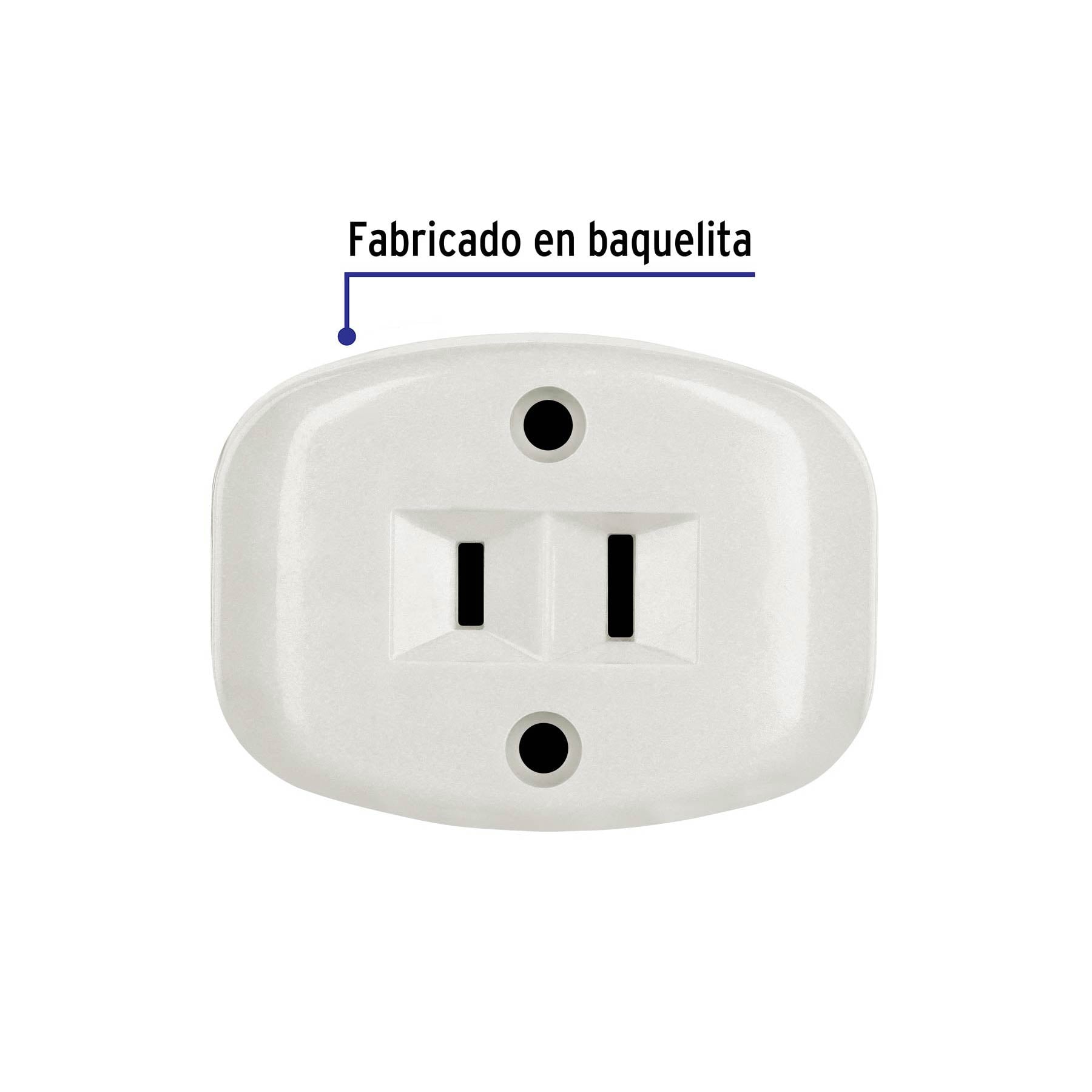 Contacto de sobreponer sencillo sin tierra, VOLTECK