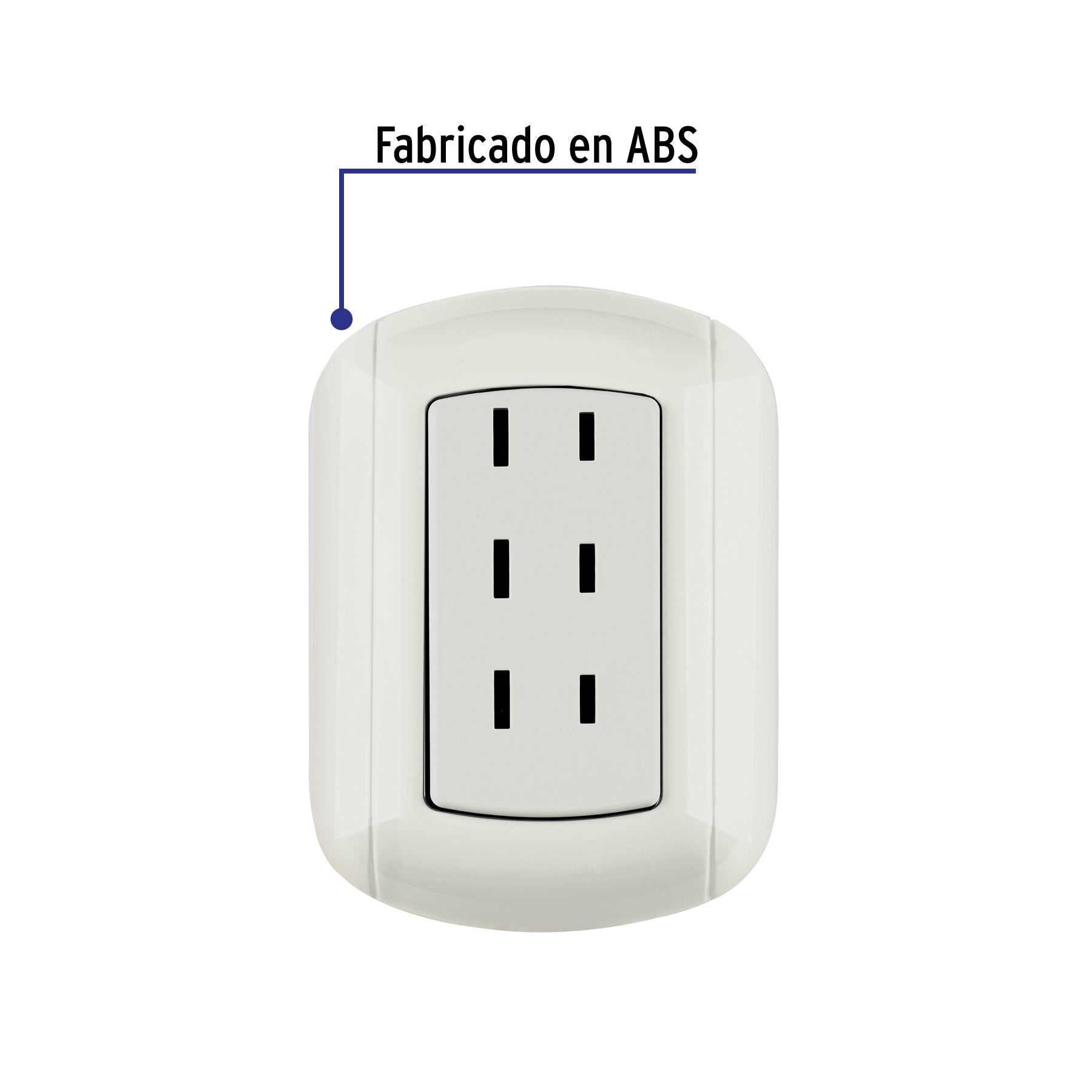 Contacto de sobreponer triple sin tierra, VOLTECK