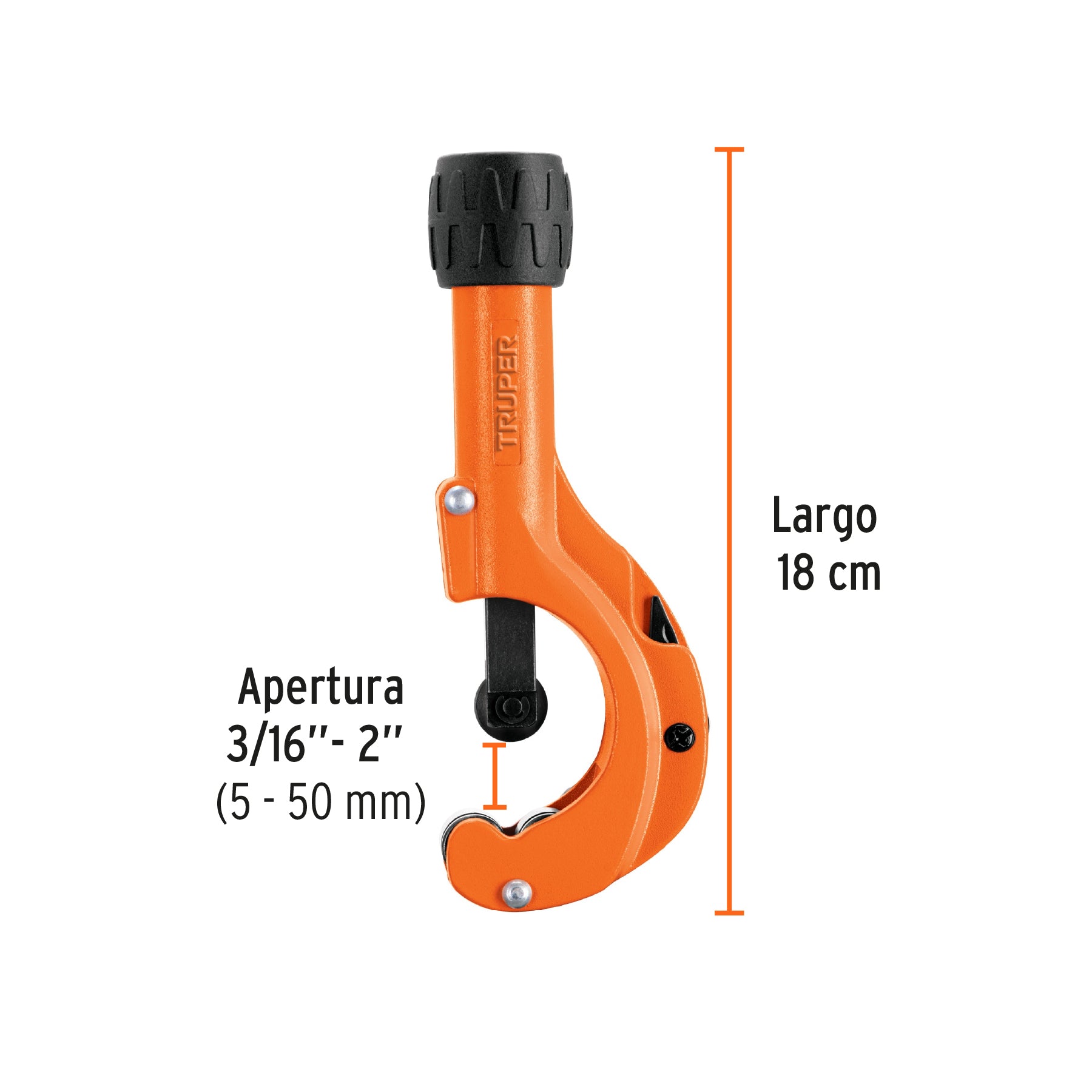 Cortador de tubo de cobre 3/16" a 2" cuchilla 18 mm, TRUPER