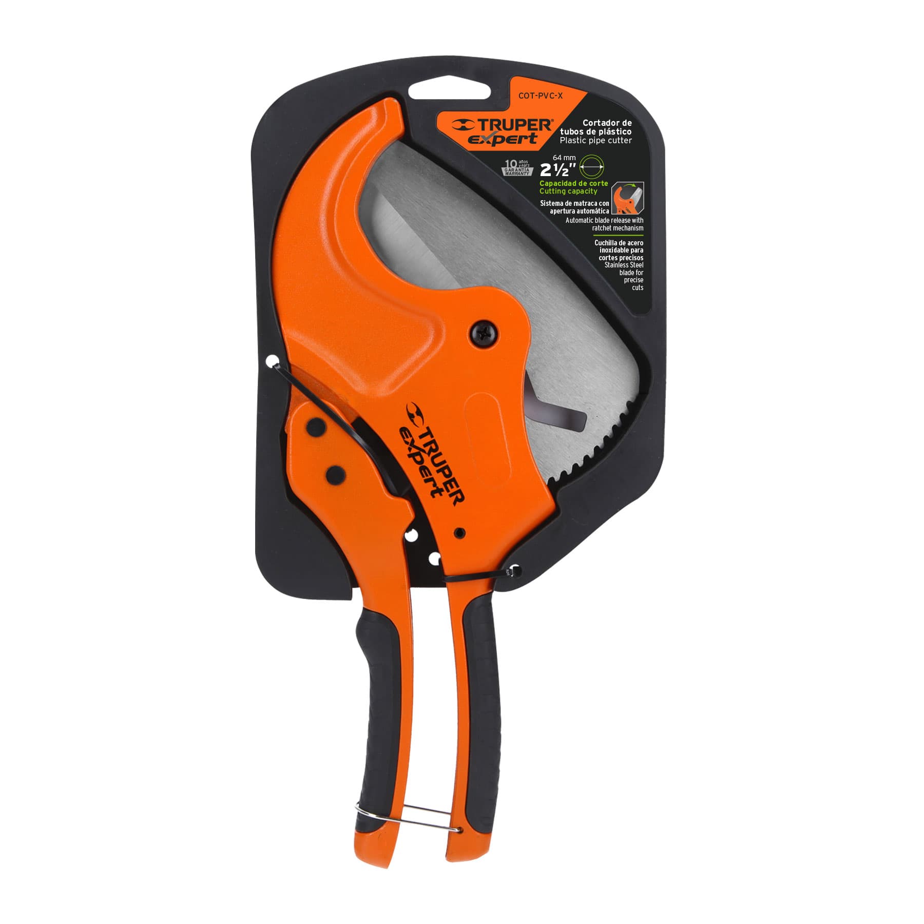 Cortador de tubo plástico, corte 2-1/2" (65 mm), EXPERT
