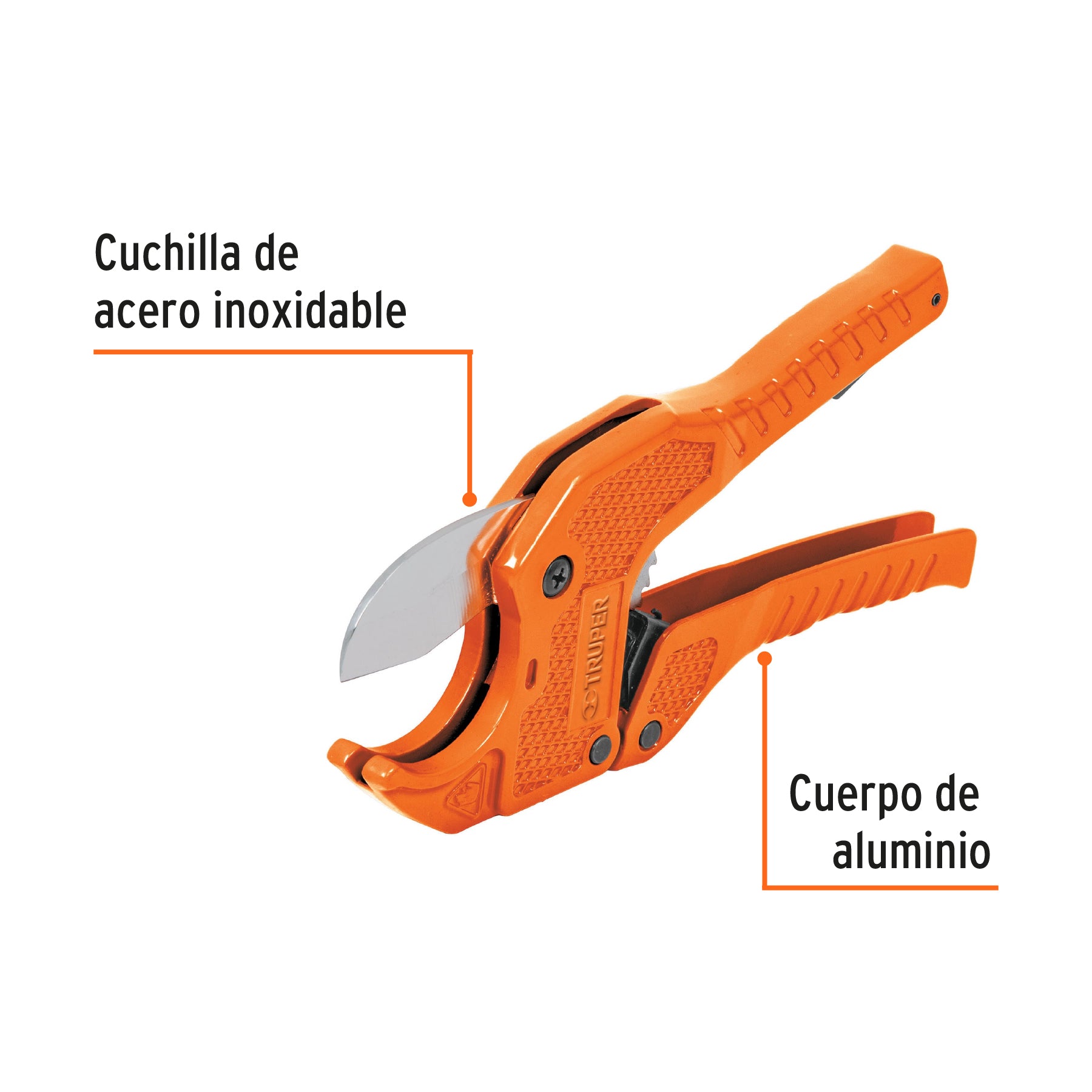 Cortador de tubo plástico, corte 1-5/8" (41 mm), TRUPER