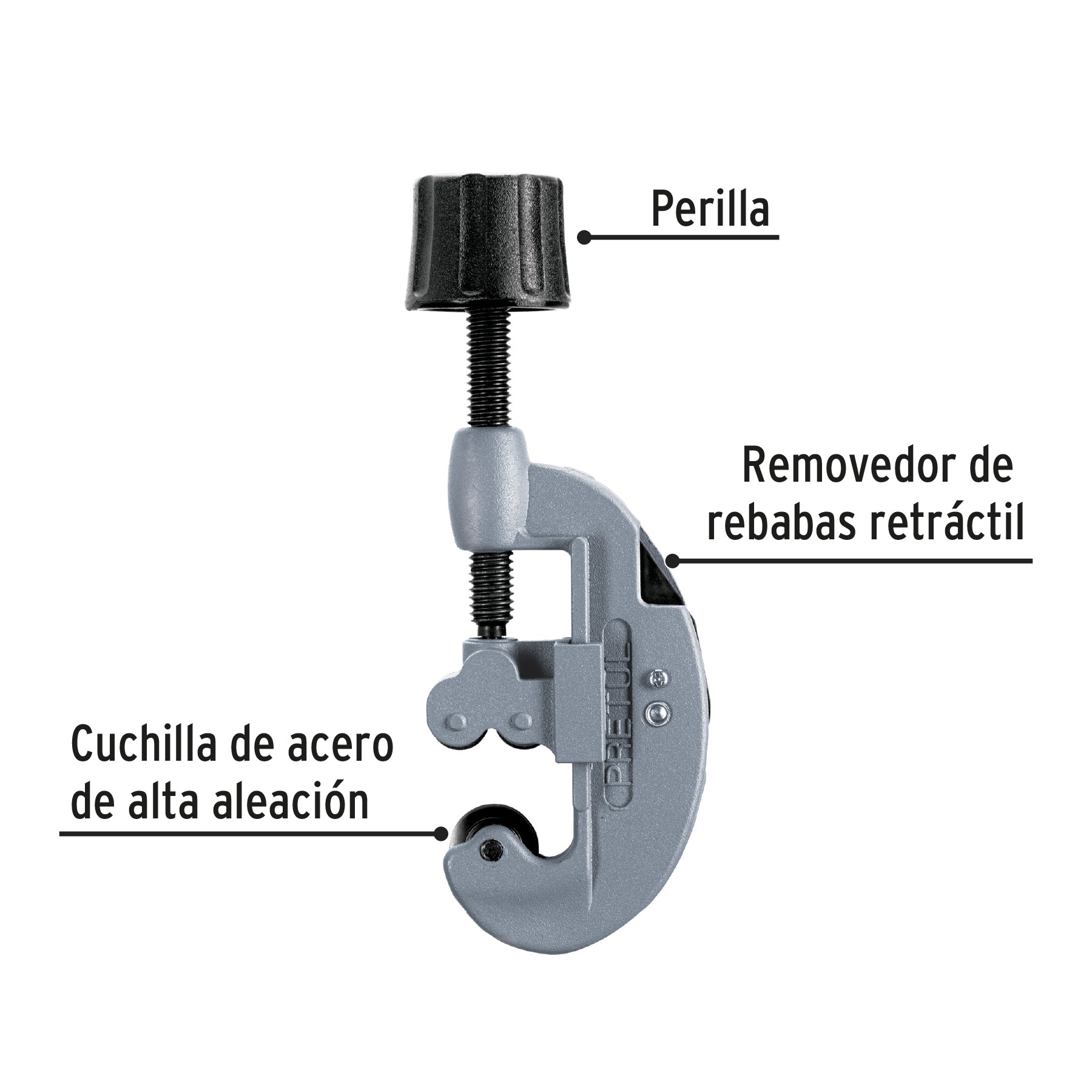 Cortador de tubo de cobre 1/8" a 1-1/8" cuchilla 17mm PRETUL