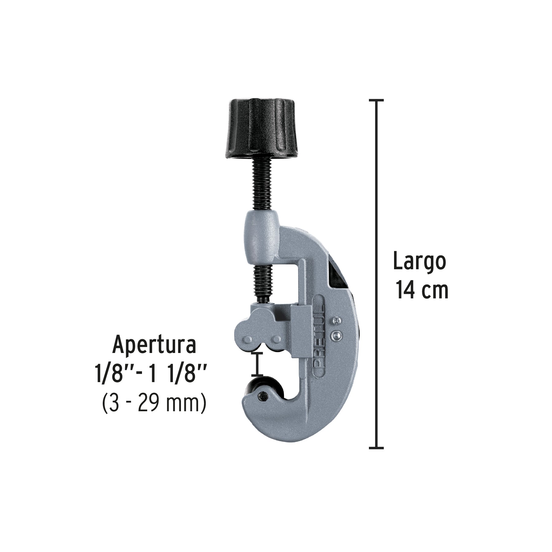 Cortador de tubo de cobre 1/8" a 1-1/8" cuchilla 17mm PRETUL