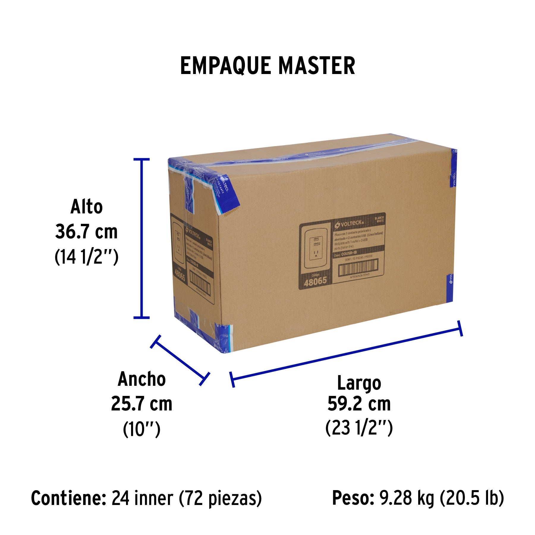 Contacto aterrizado + 2 puertos USB, blanco, línea Italiana - Empaque