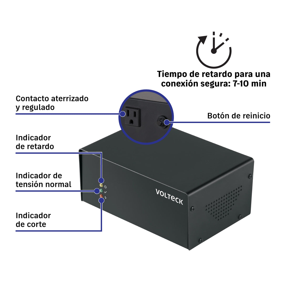Compensador de voltaje 1250 VA / 1000 W, VOLTECK