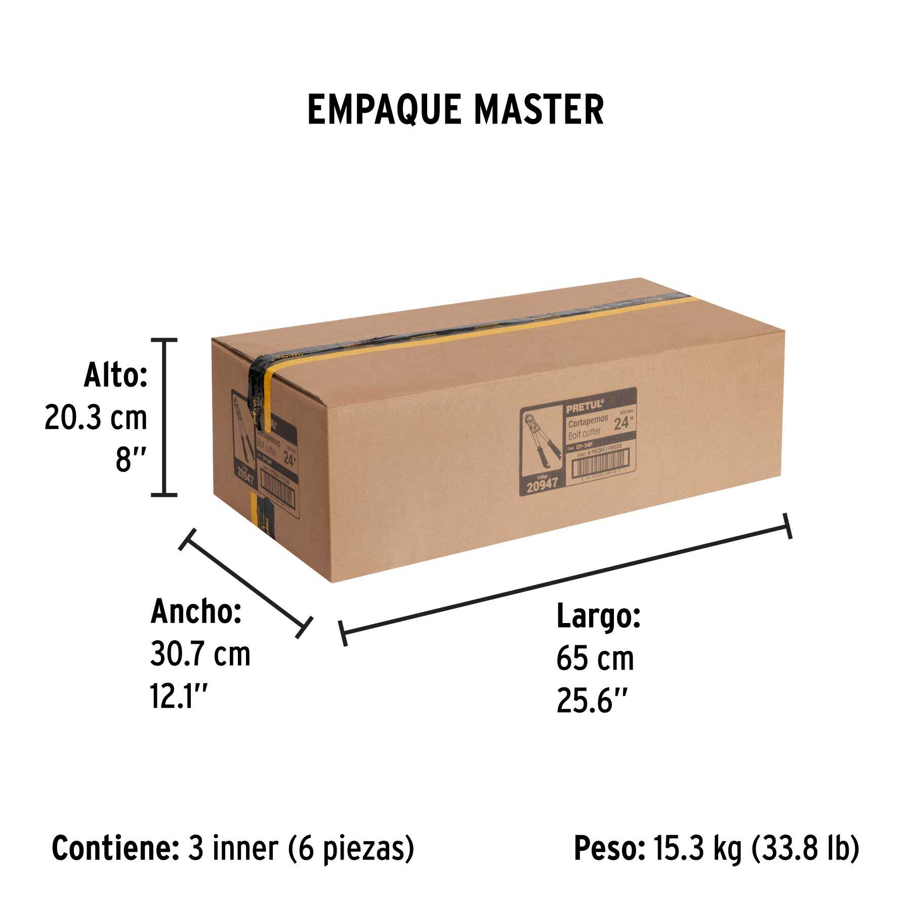 Cortapernos 24", mango tubular, PRETUL - Empaque