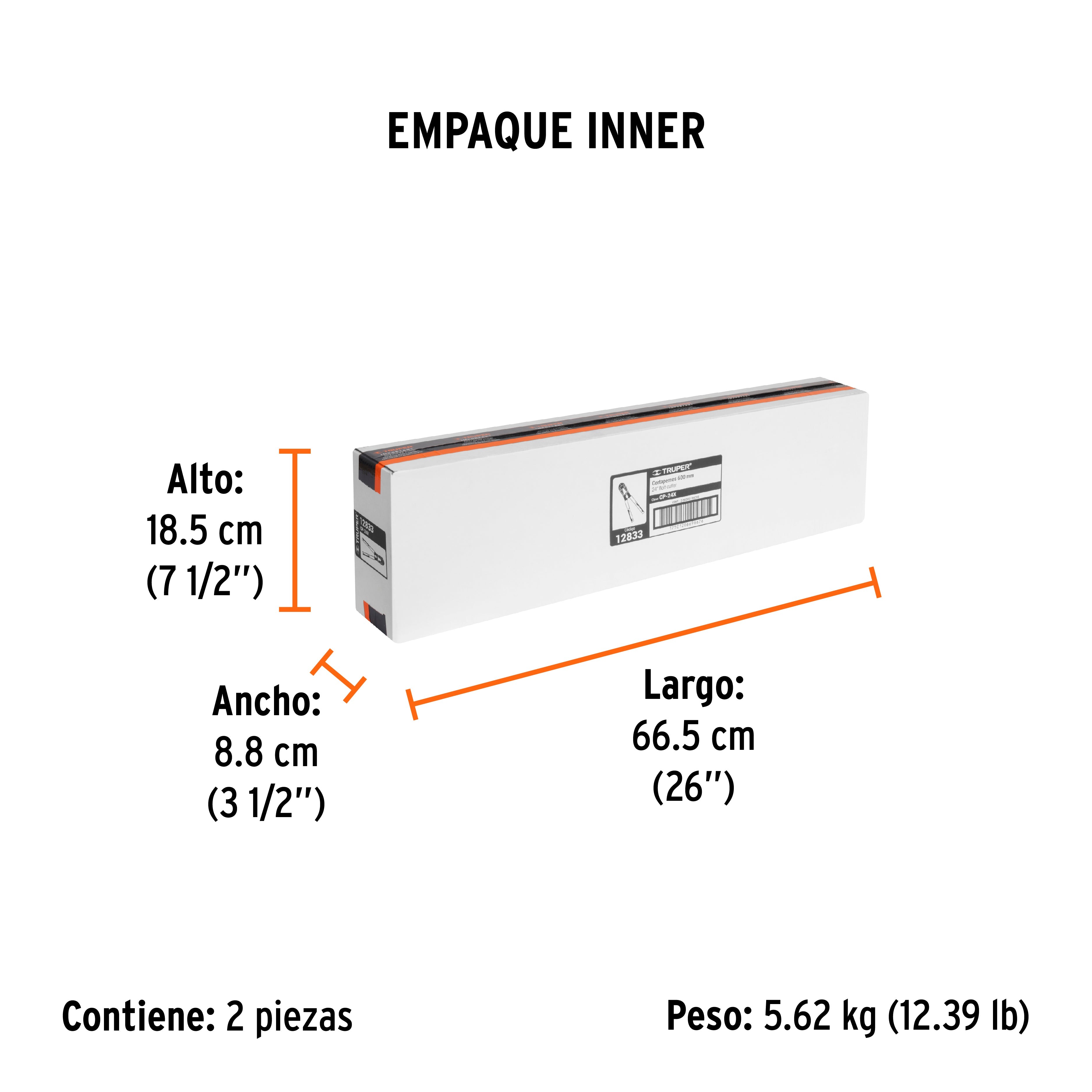 Cortapernos 24", profesional, TRUPER - Empaque