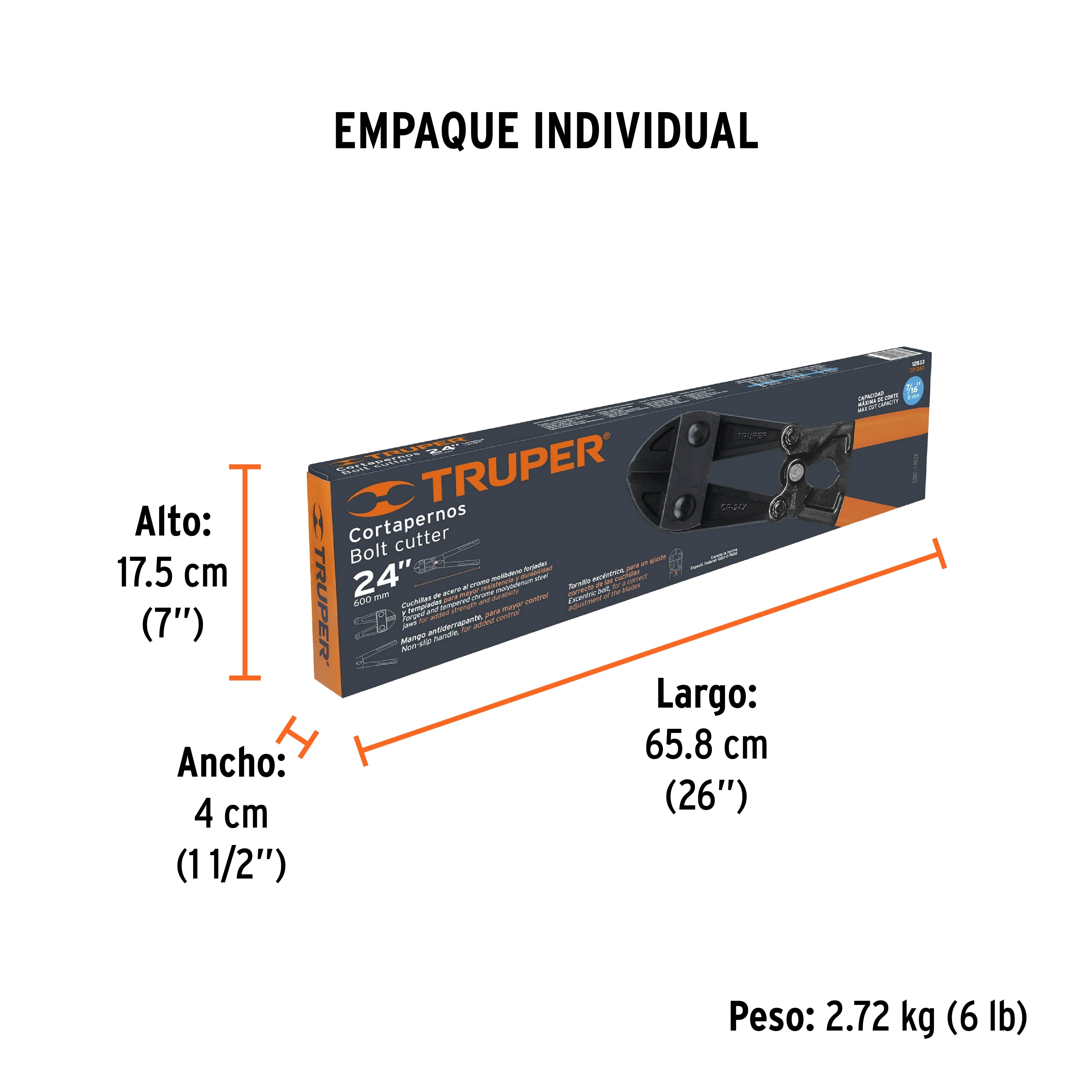 Cortapernos 24", profesional, TRUPER - Empaque