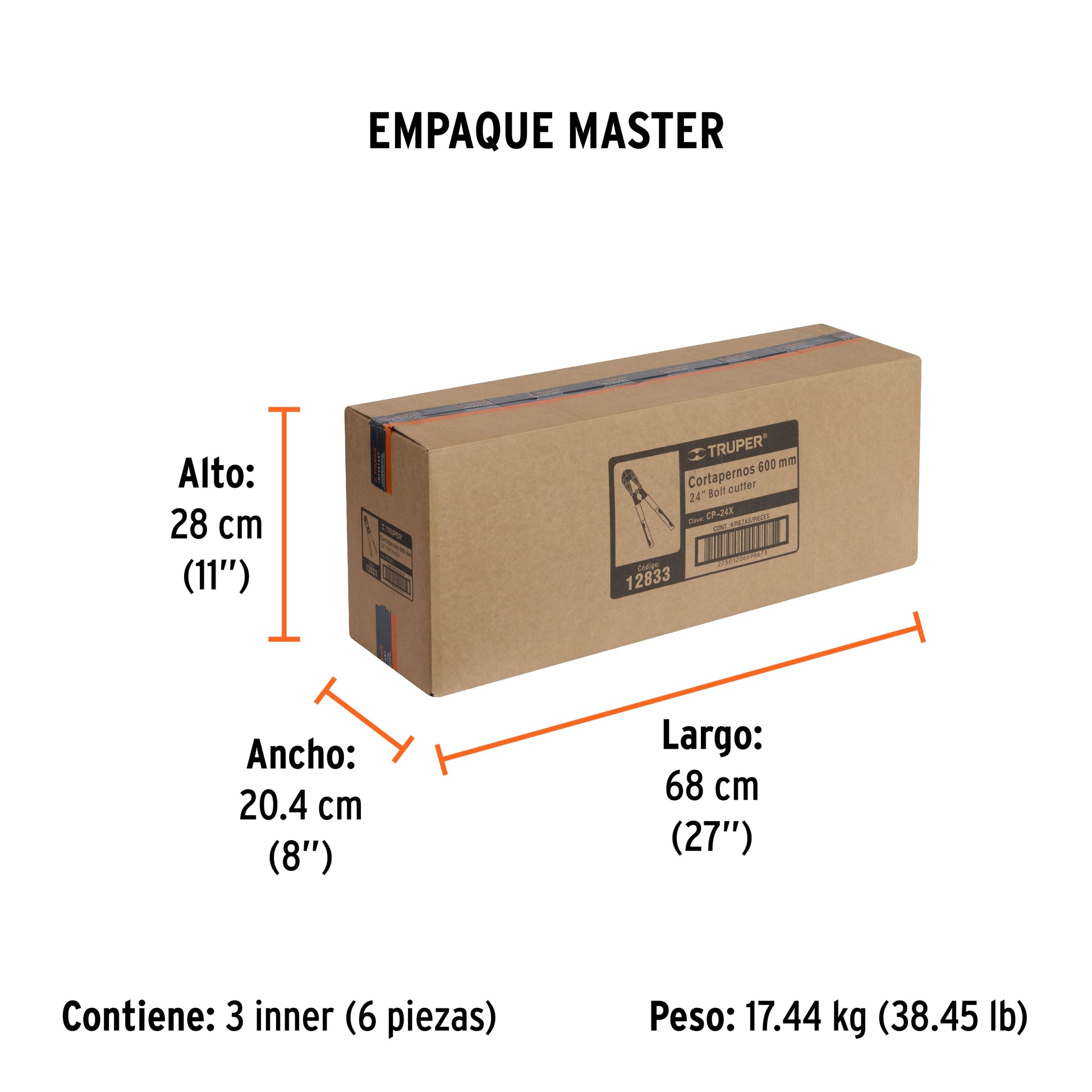Cortapernos 24", profesional, TRUPER - Empaque