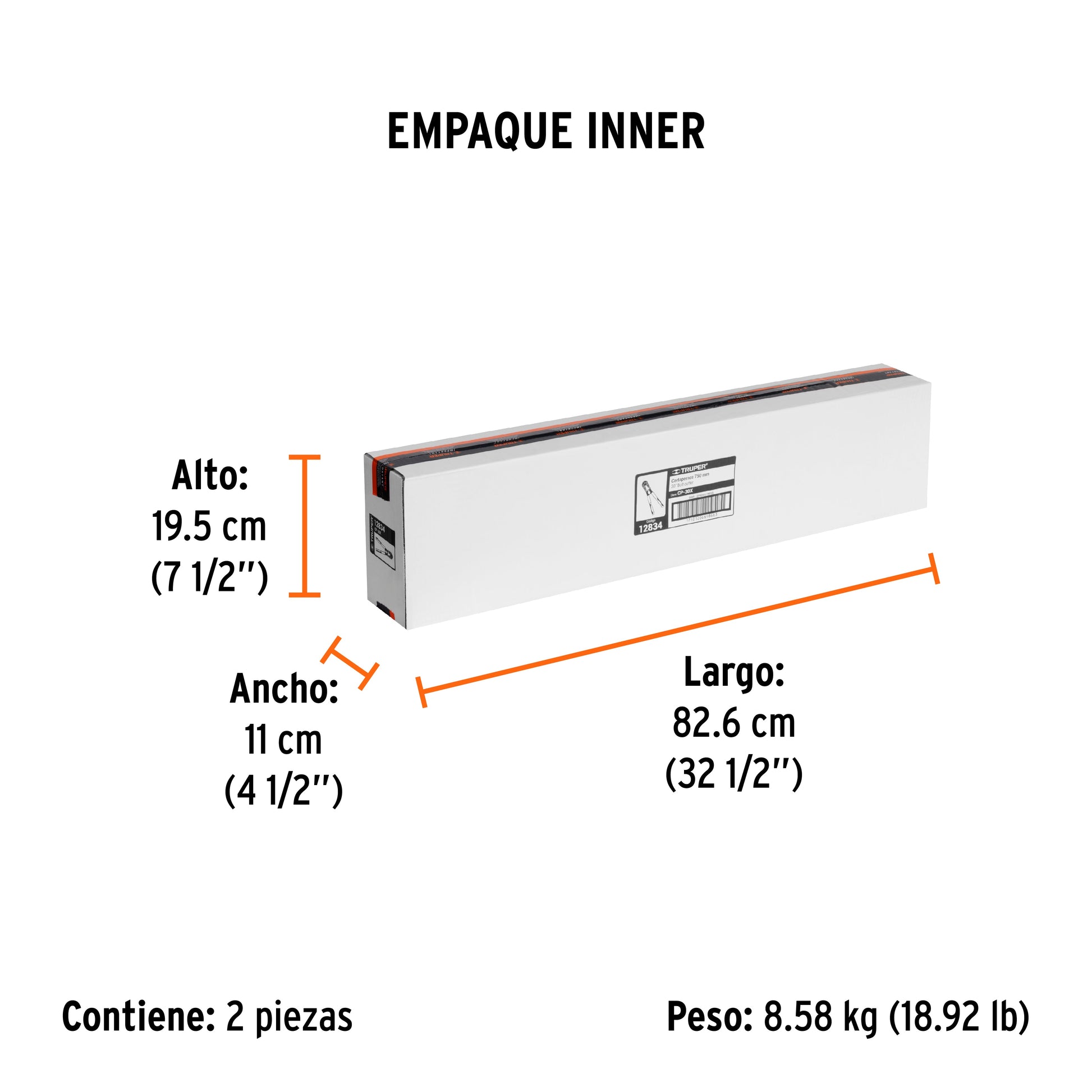 Cortapernos 30", profesional, TRUPER - Empaque