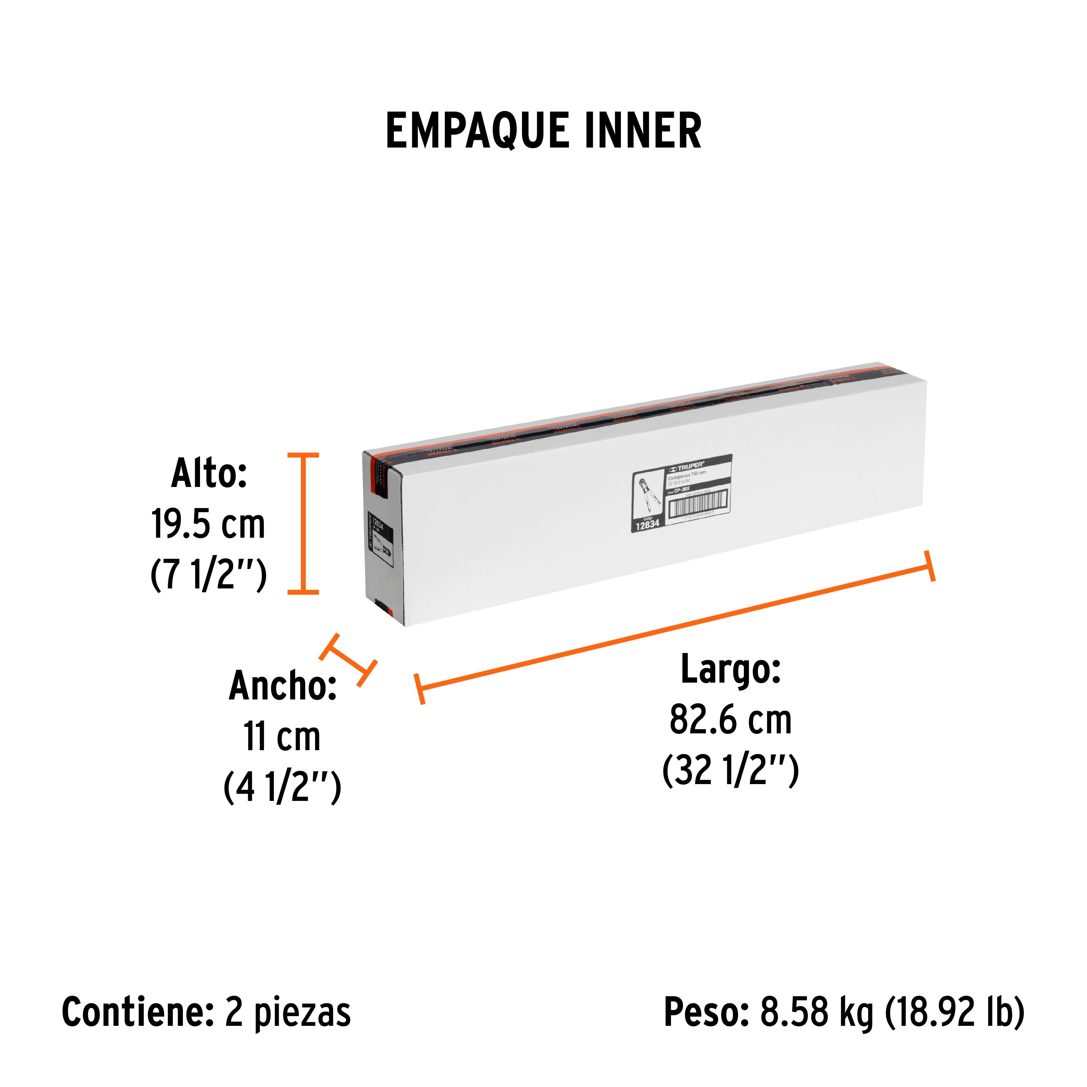 Cortapernos 30", profesional, TRUPER - Empaque