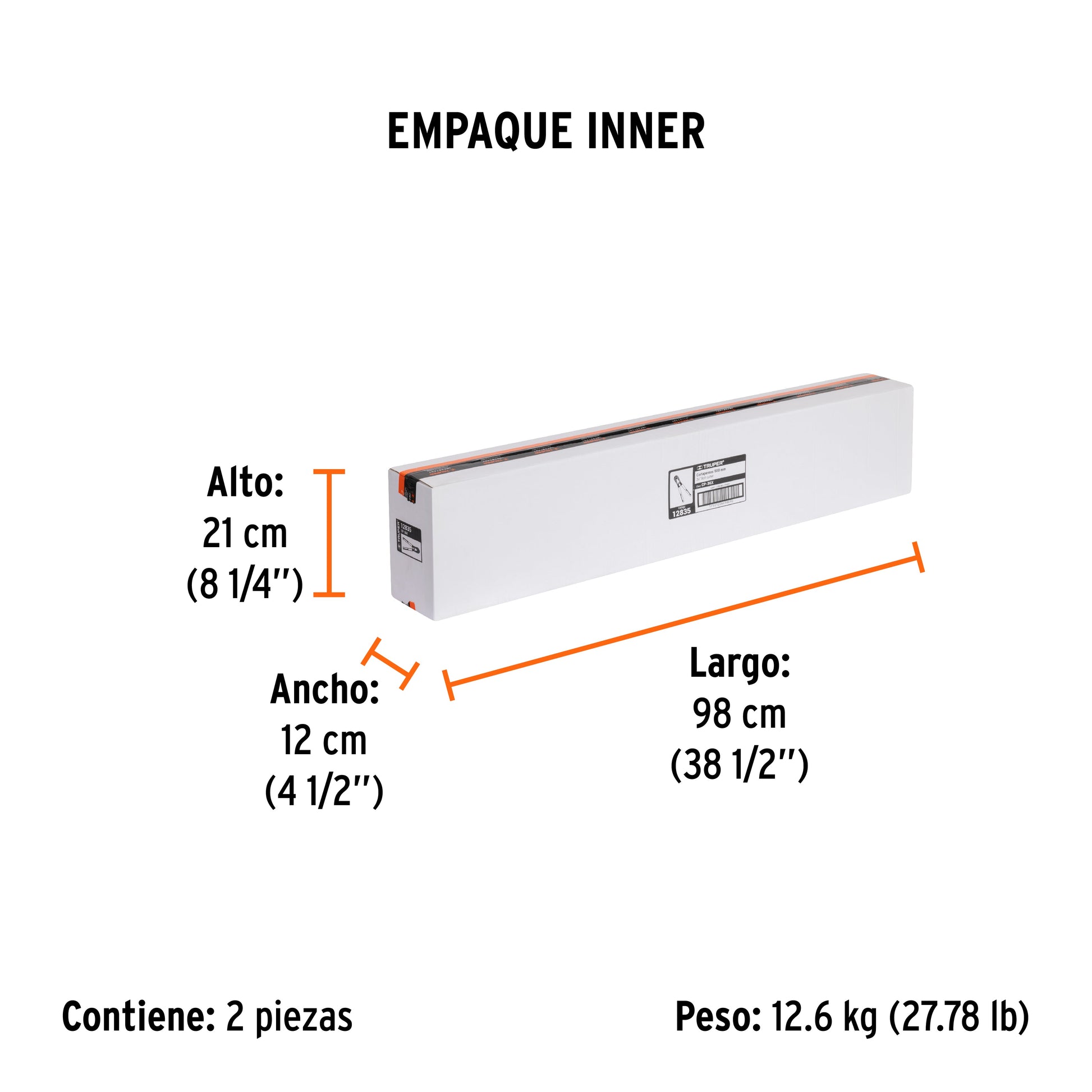 Cortapernos 36", profesional, TRUPER - Empaque