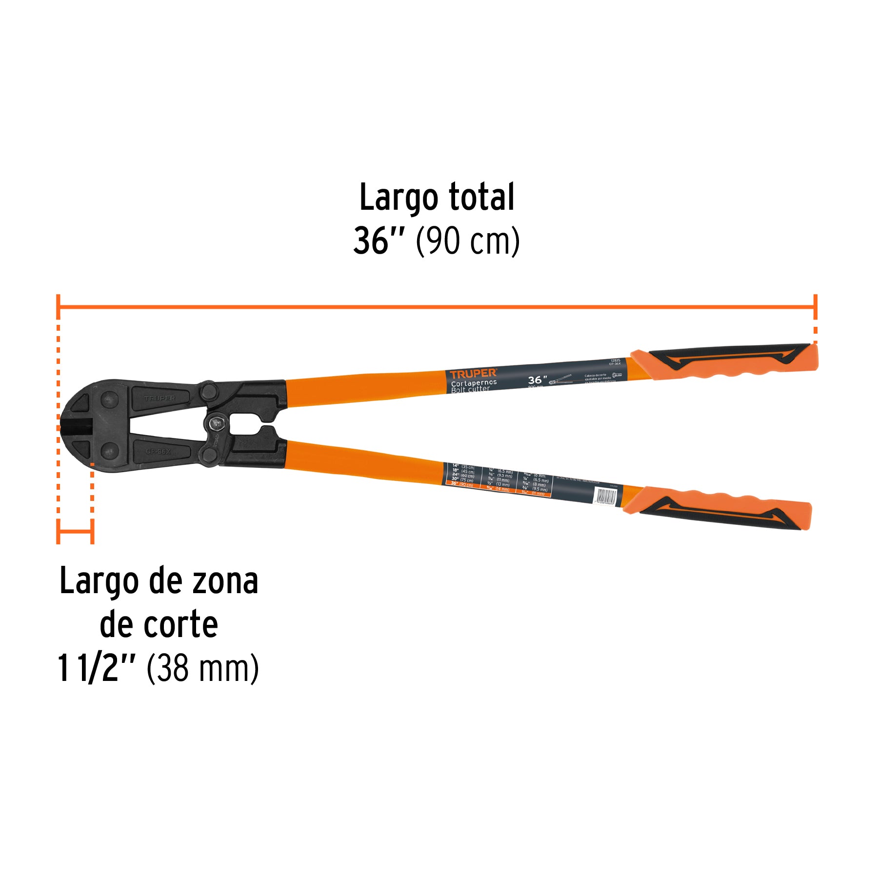 Cortapernos 36", profesional, TRUPER