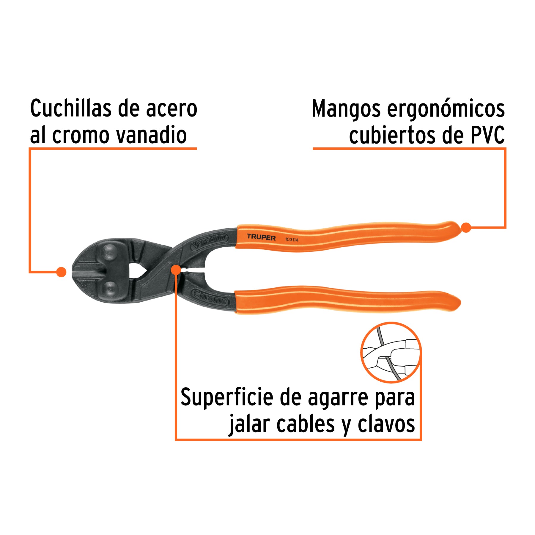 Cortapernos 8", profesional, a una mano, TRUPER