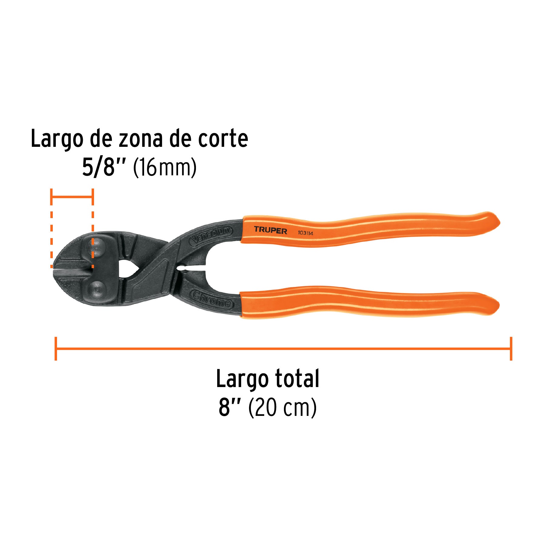Cortapernos 8", profesional, a una mano, TRUPER