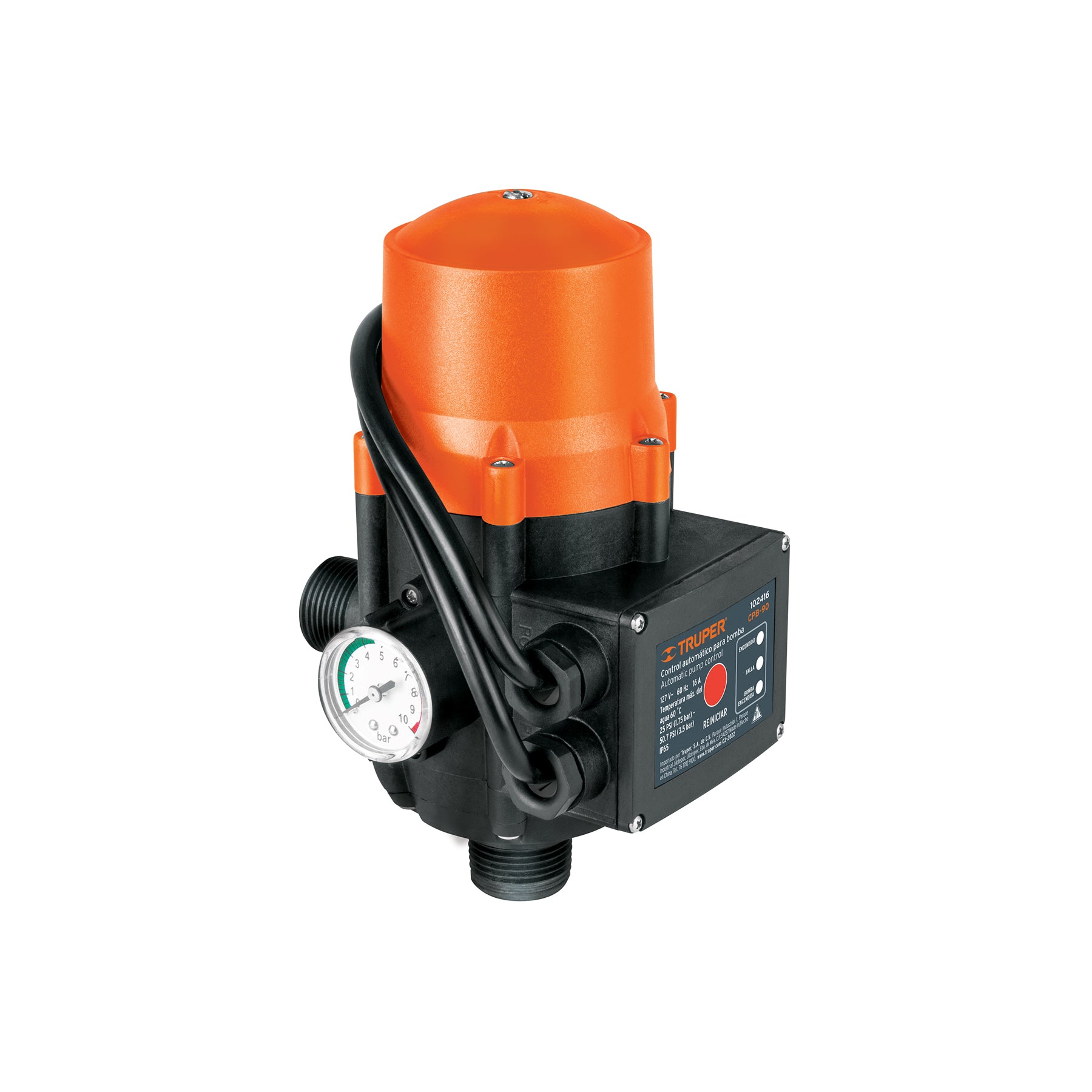 Control automático de presión de bombas para agua, 90°