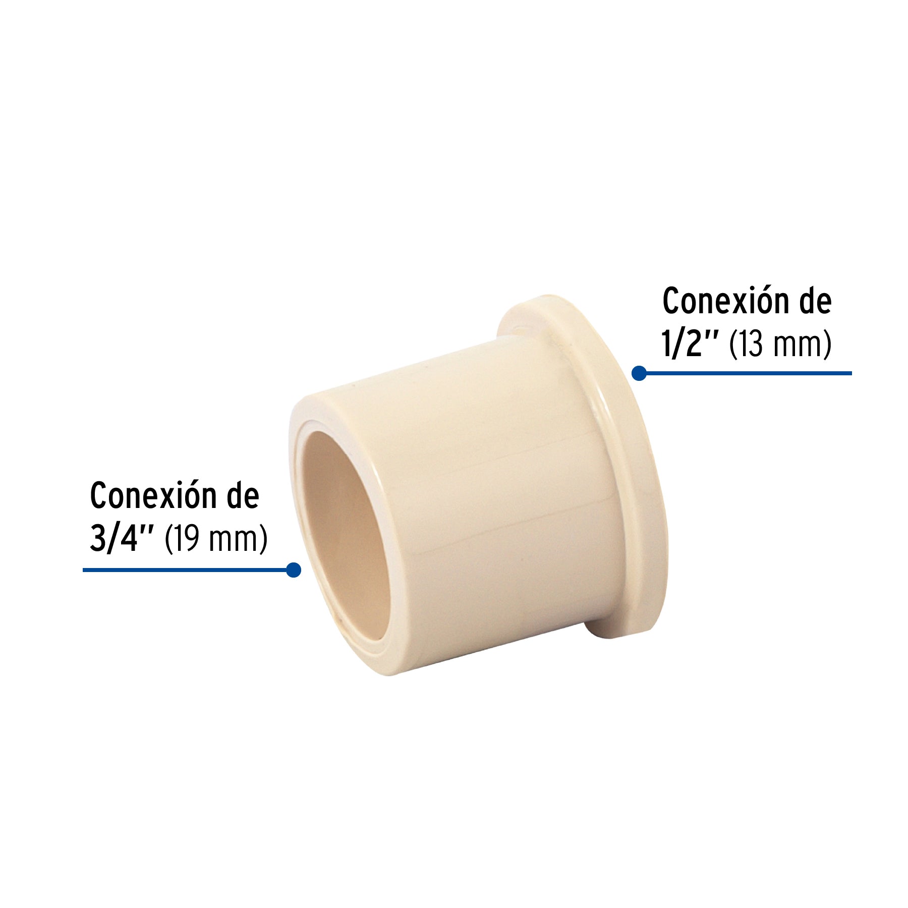 Reducción bushing de CPVC 3/4" x 1/2", FOSET