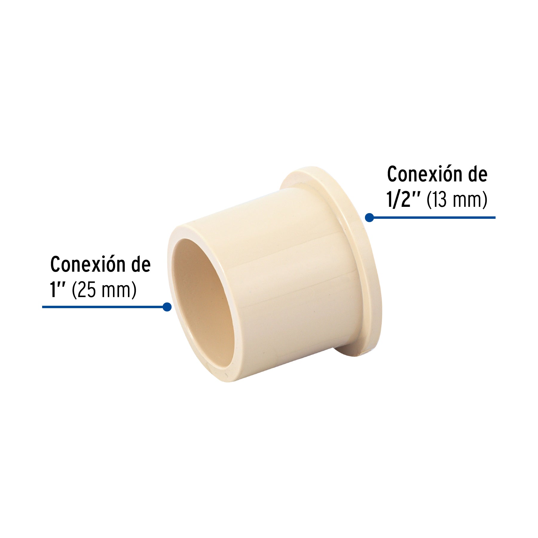 Reducción bushing de CPVC 1" x 1/2", FOSET