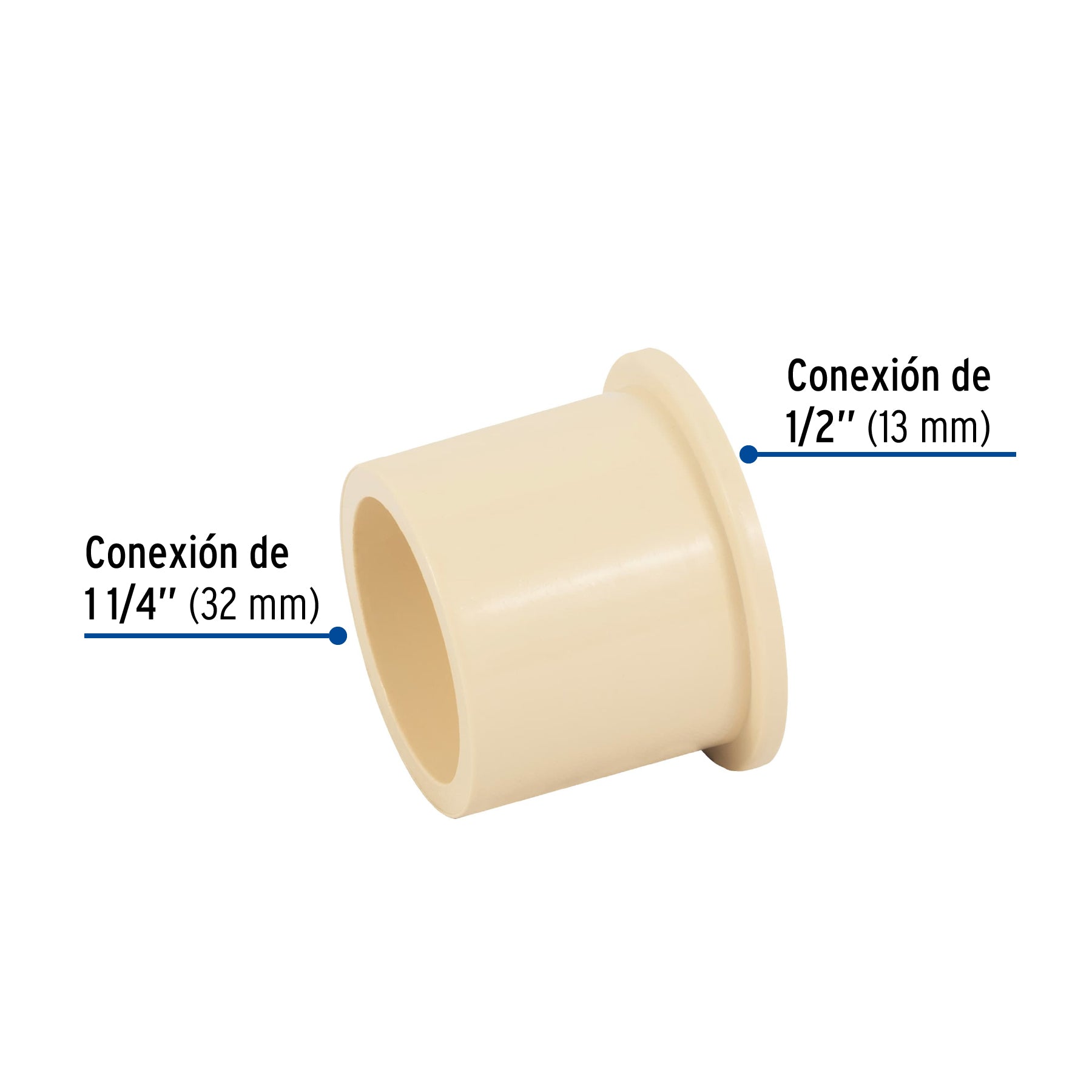 Reducción bushing de CPVC 1-1/4" x 1/2", FOSET