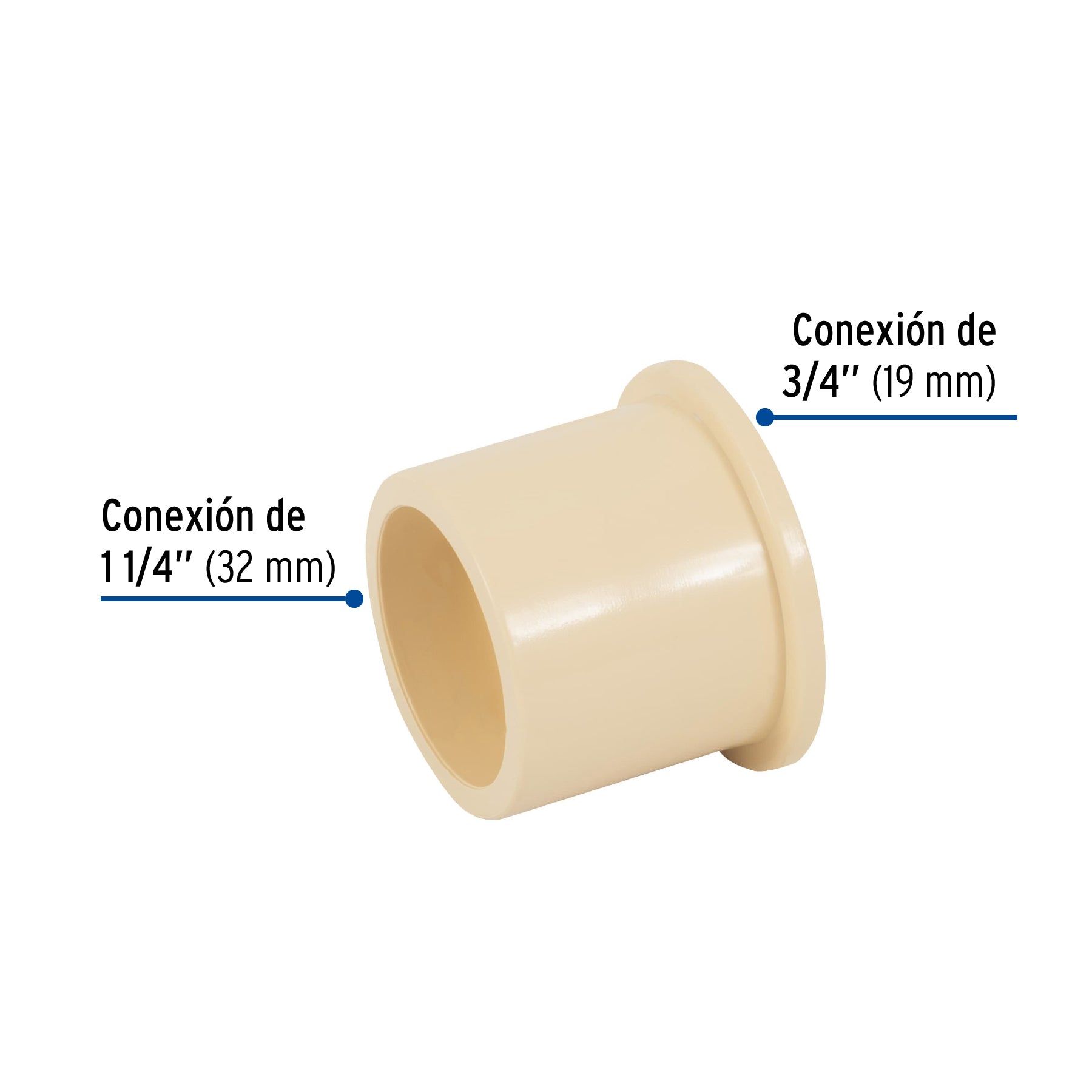 Reducción bushing de CPVC 1-1/4" x 3/4", FOSET