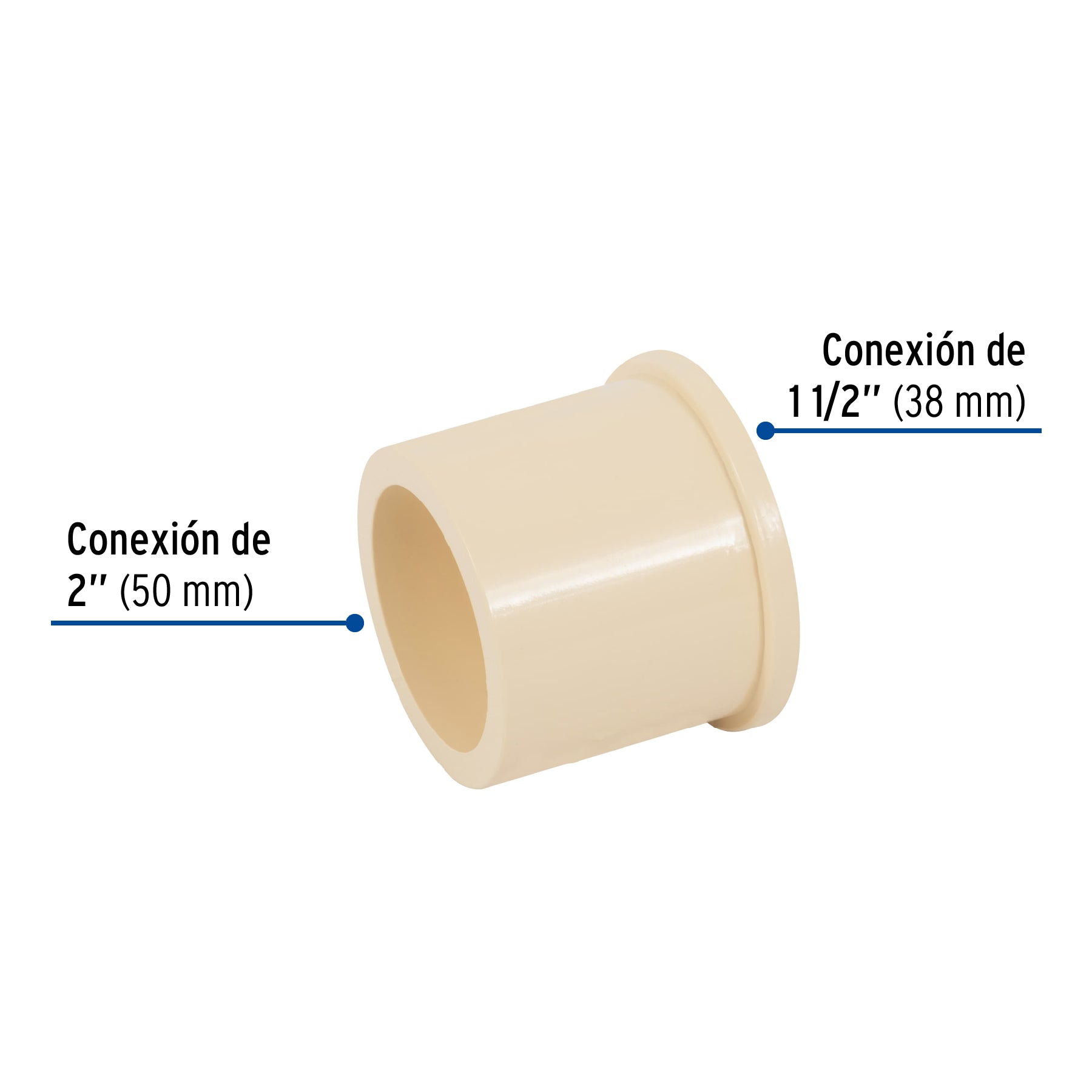 Reducción bushing de CPVC 1-1/2" x 2", FOSET