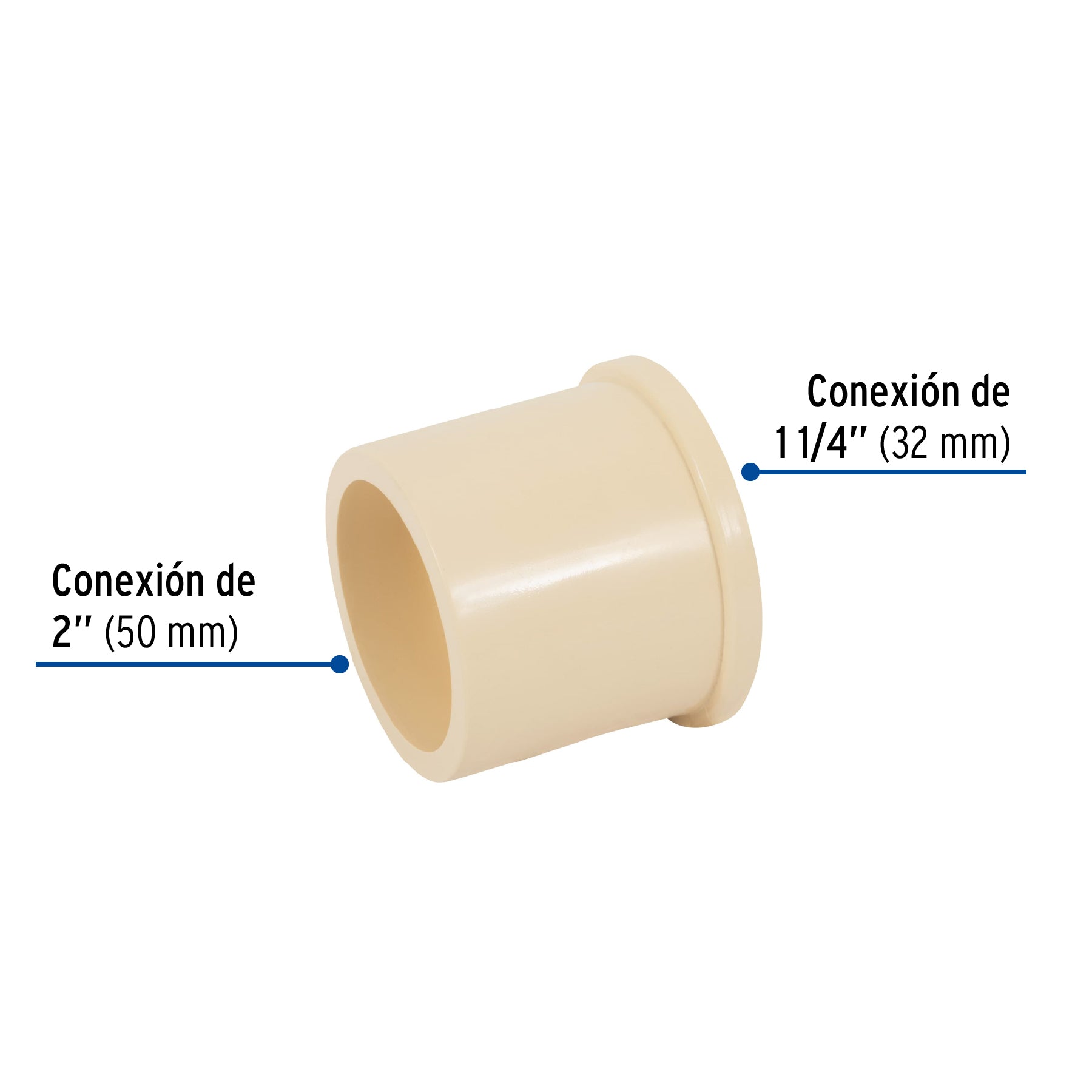 Reducción bushing de CPVC 2" x 1-1/4", FOSET