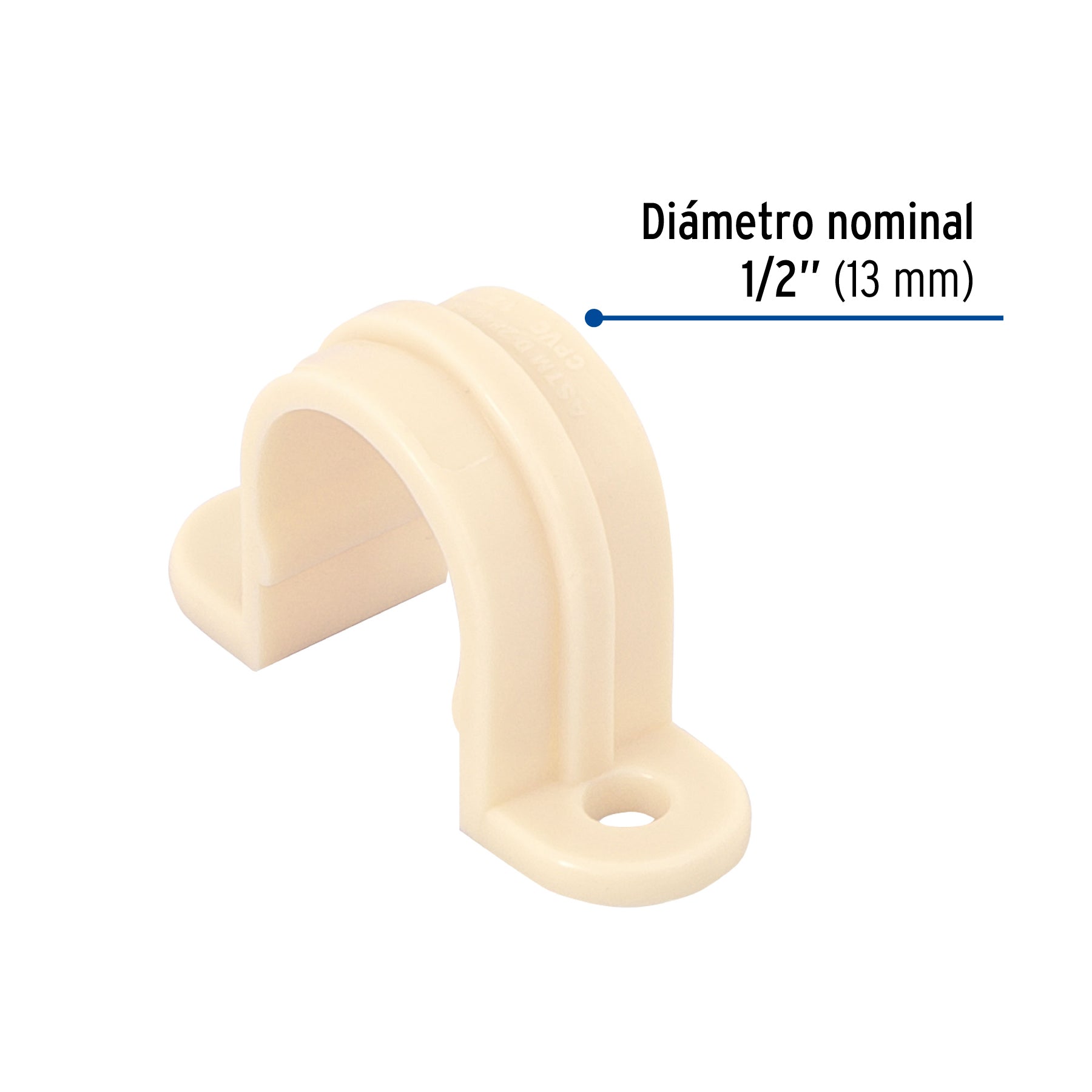 Abrazadera tipo "U" de CPVC de 1/2", FOSET