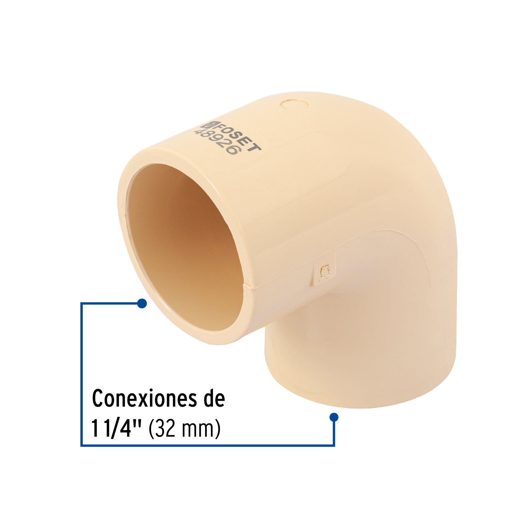 Codo 90° de CPVC de 1-1/4", FOSET