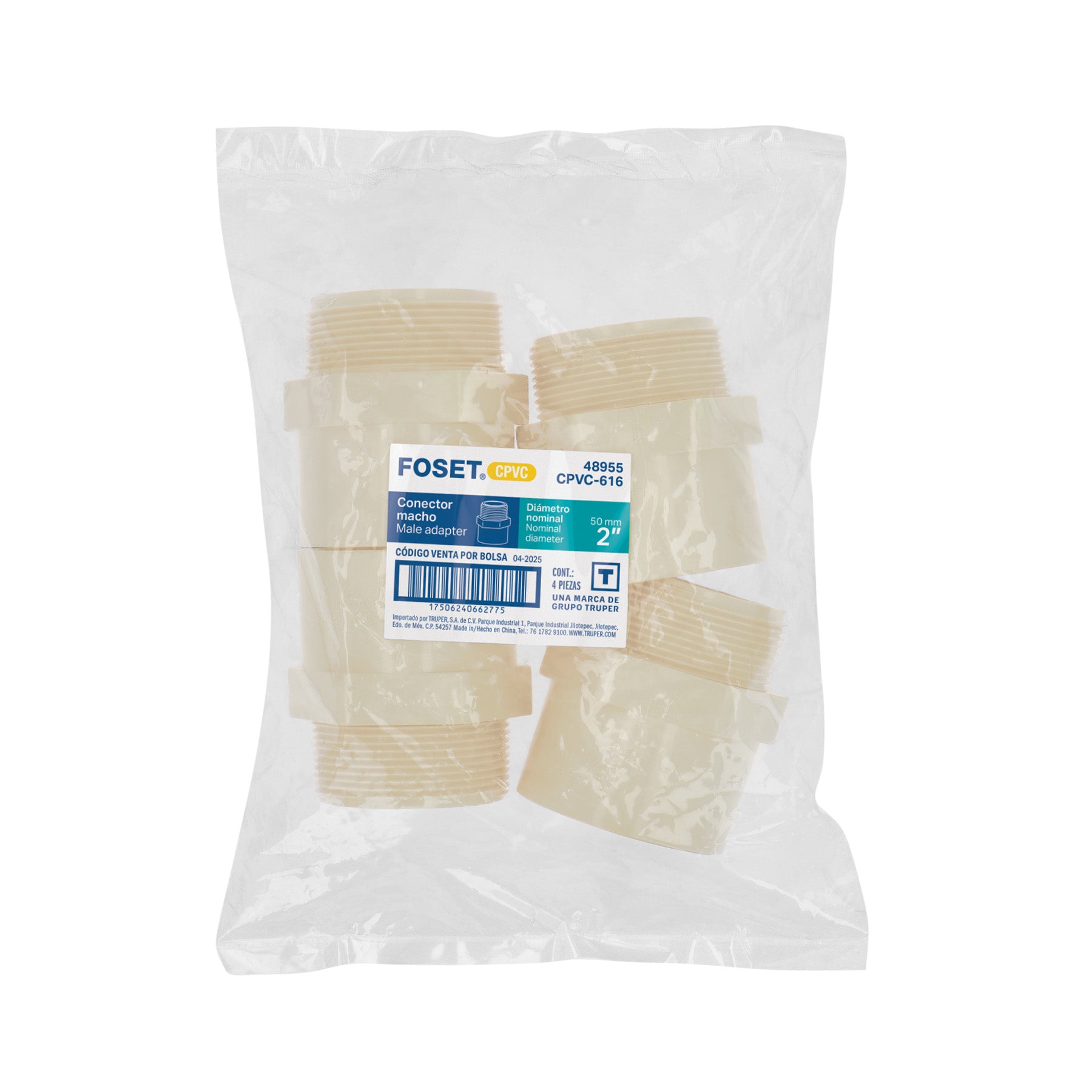 Conector macho CPVC 2", FOSET